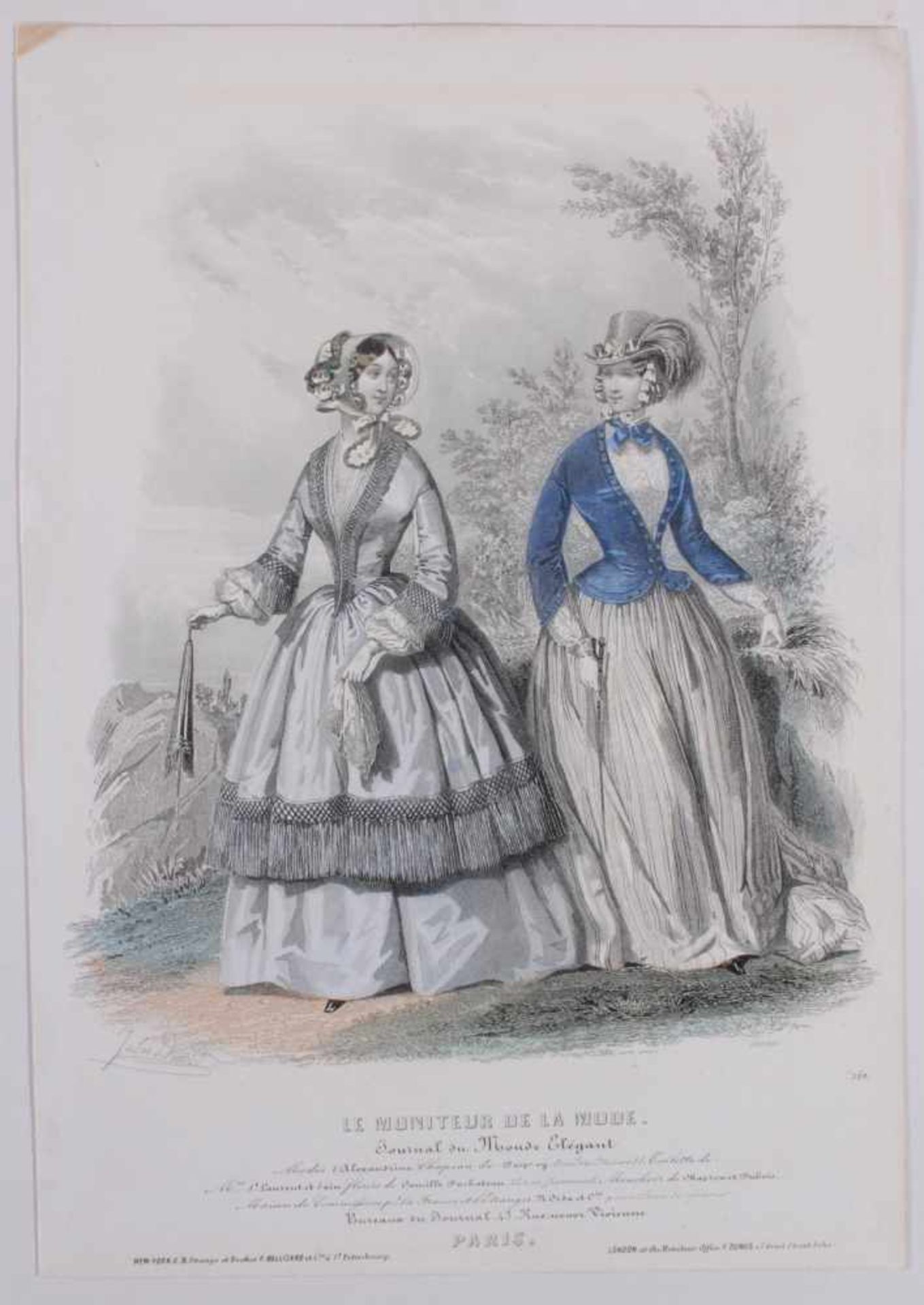 Pariser Damenmode des Biedermeier3 kolorierte Stahlstiche aus Le Moniteur de la Mode von Jules - Bild 4 aus 4