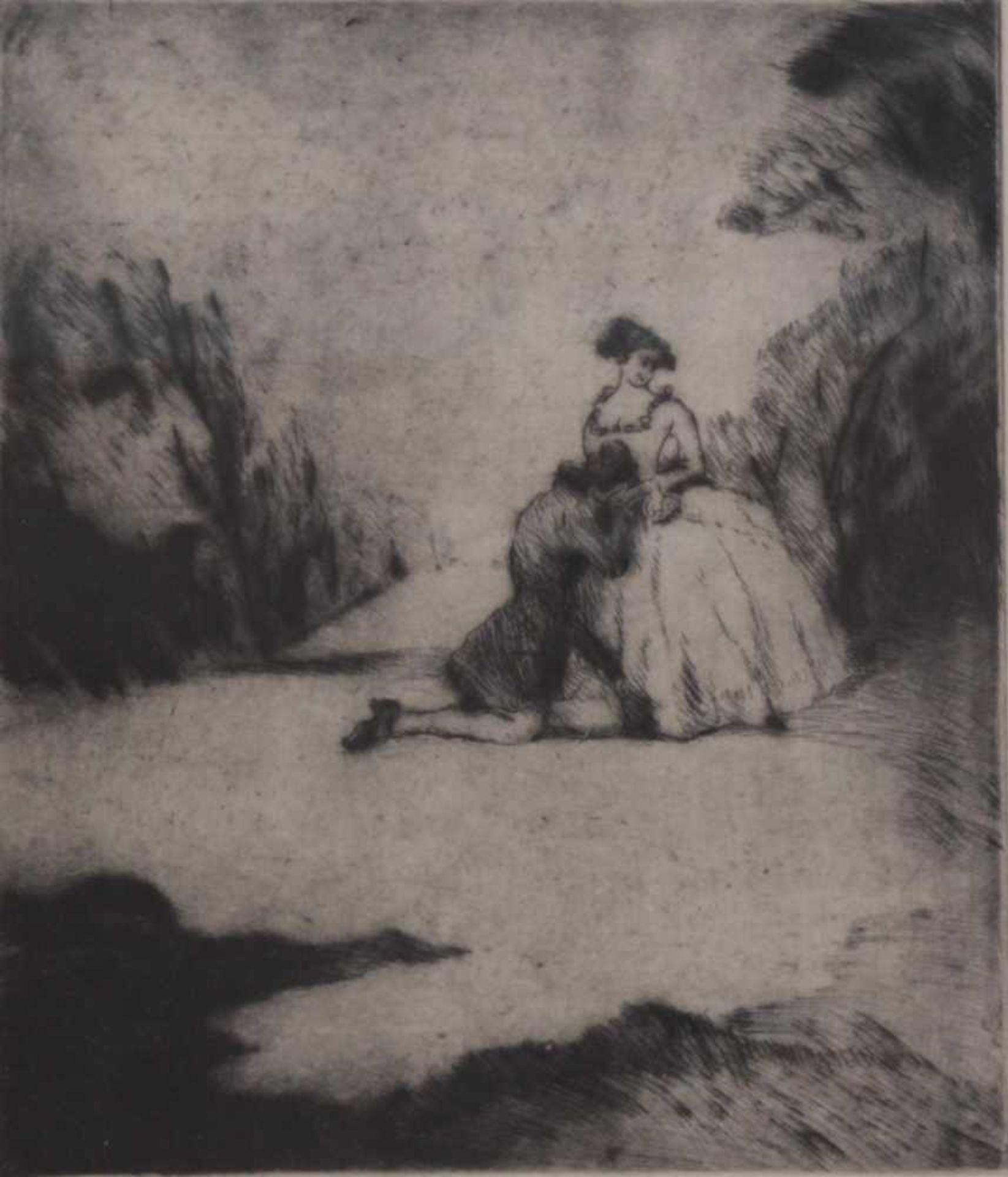 Max Schenke (1891-1957)Radierung, "Liebespaar, aus Casanova", ca. 24,5 x 21 cm, rechts unten - Bild 2 aus 5