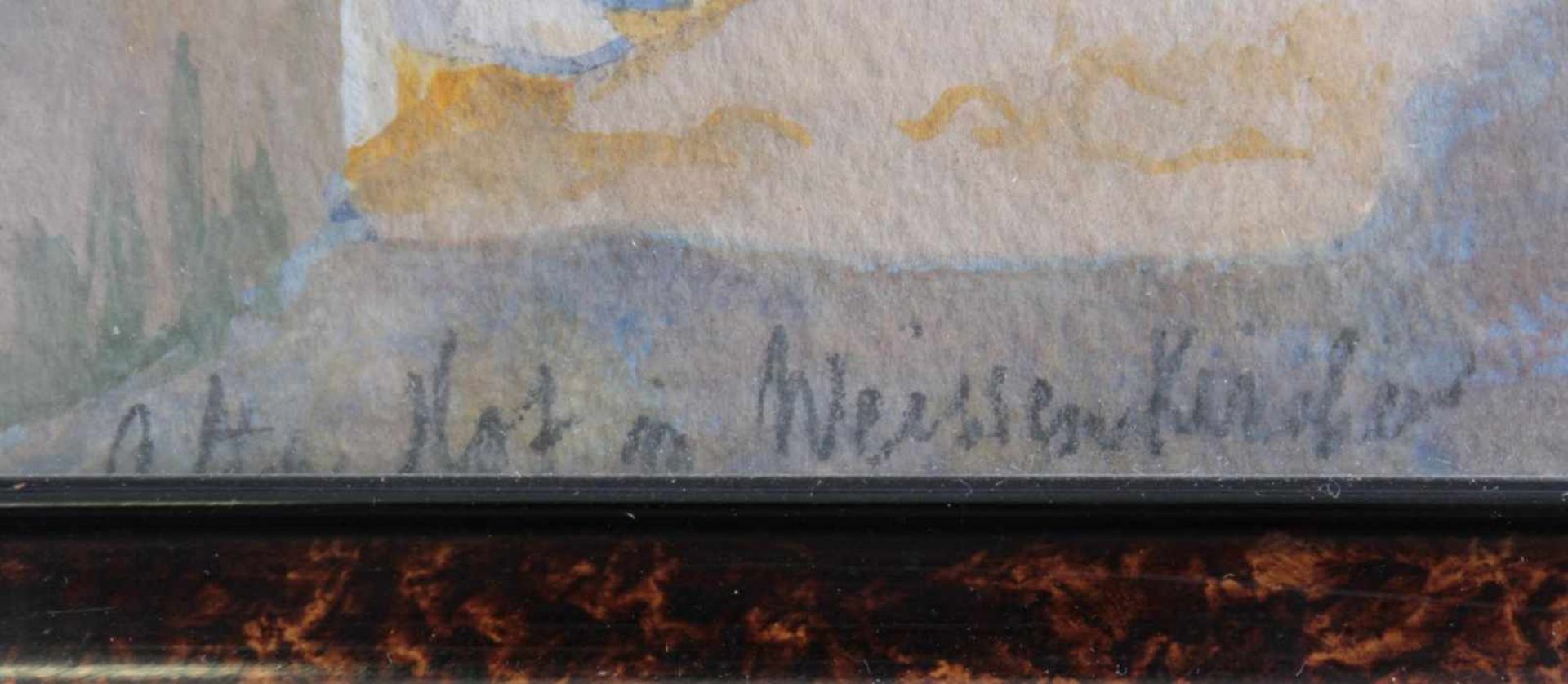 Hof in Weissenkirchen, AquarellUnten rechts unleserlich mit Bleistift signiert und datiert 46, - Image 3 of 4