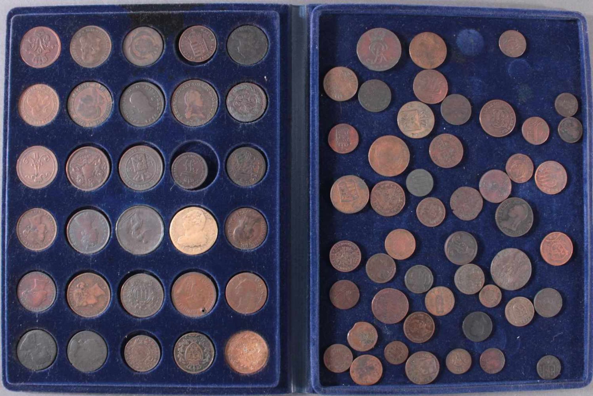 Ca. 78 Kupfer und Bronzemünzen aus dem 18. und 19. Jh. in unterschiedlicher ErhaltungIn dern
