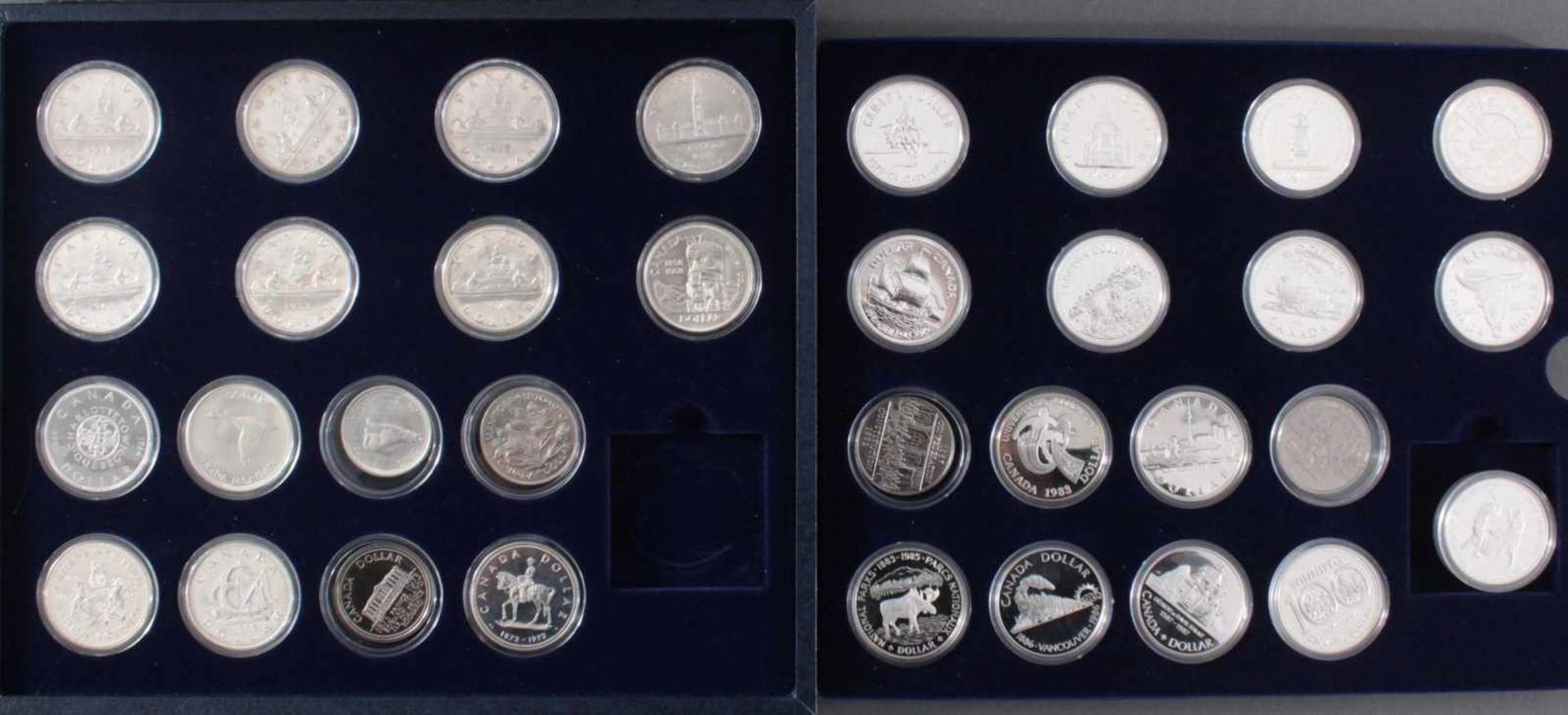Kanada - Die Offiziellen Silber-Gedenkmünzen33 Stück, alle Polierte Platte und in Münzkapseln