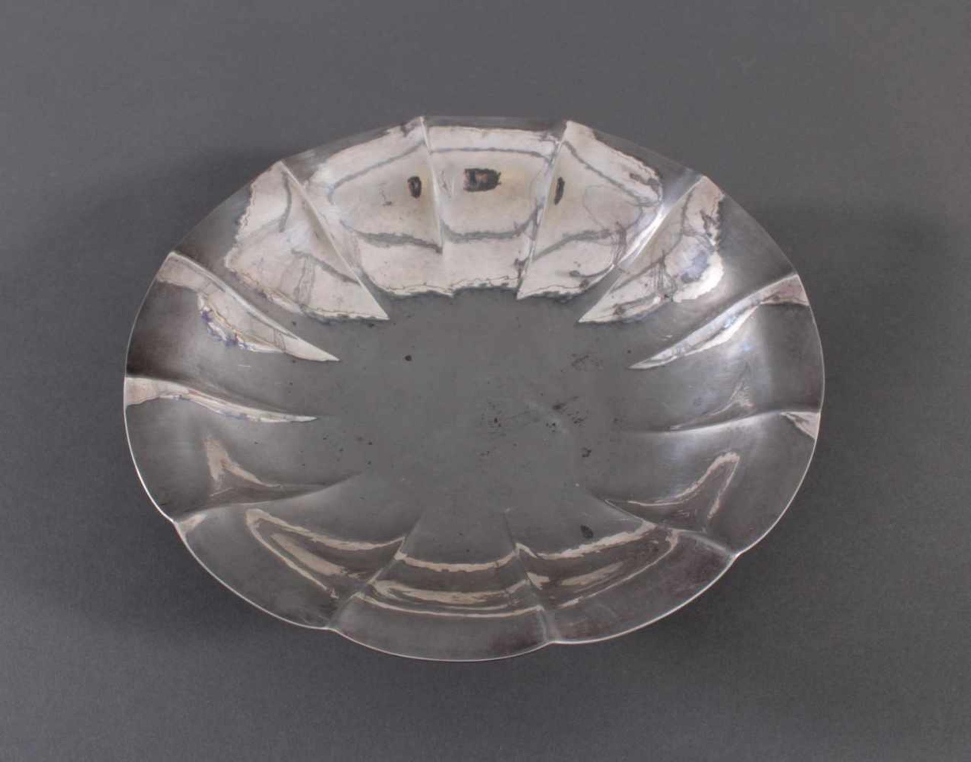 Anbietschale, 800er Silber, punziert WTBRunde, tief gemuldete Schale auf rundem Standring (leicht - Image 2 of 5