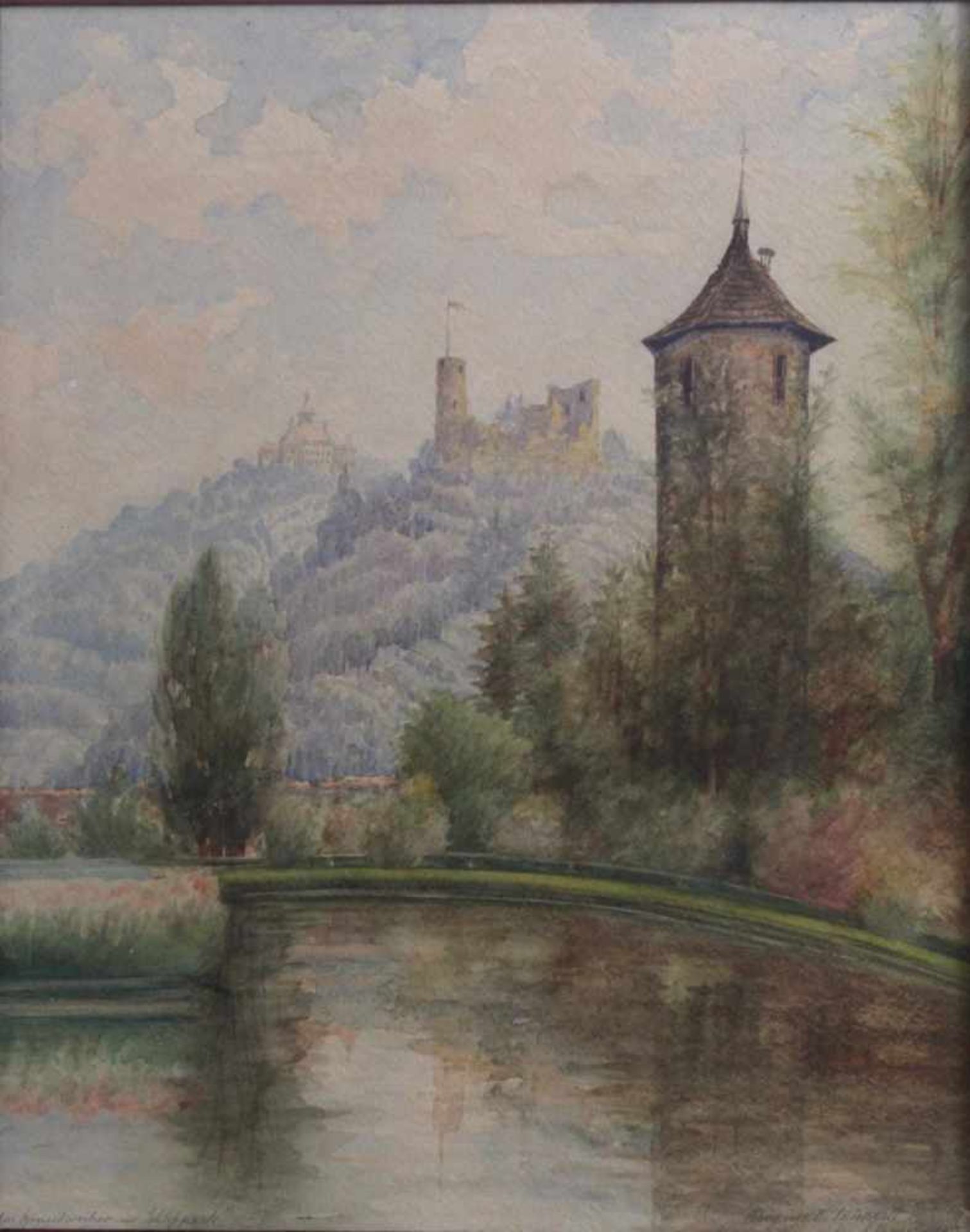 Carl Kornmeier (1892-1981)Aquarell, "Schlosspark Weinheim", rechts unten signiert,  ca. 48 x 38 - Bild 2 aus 5