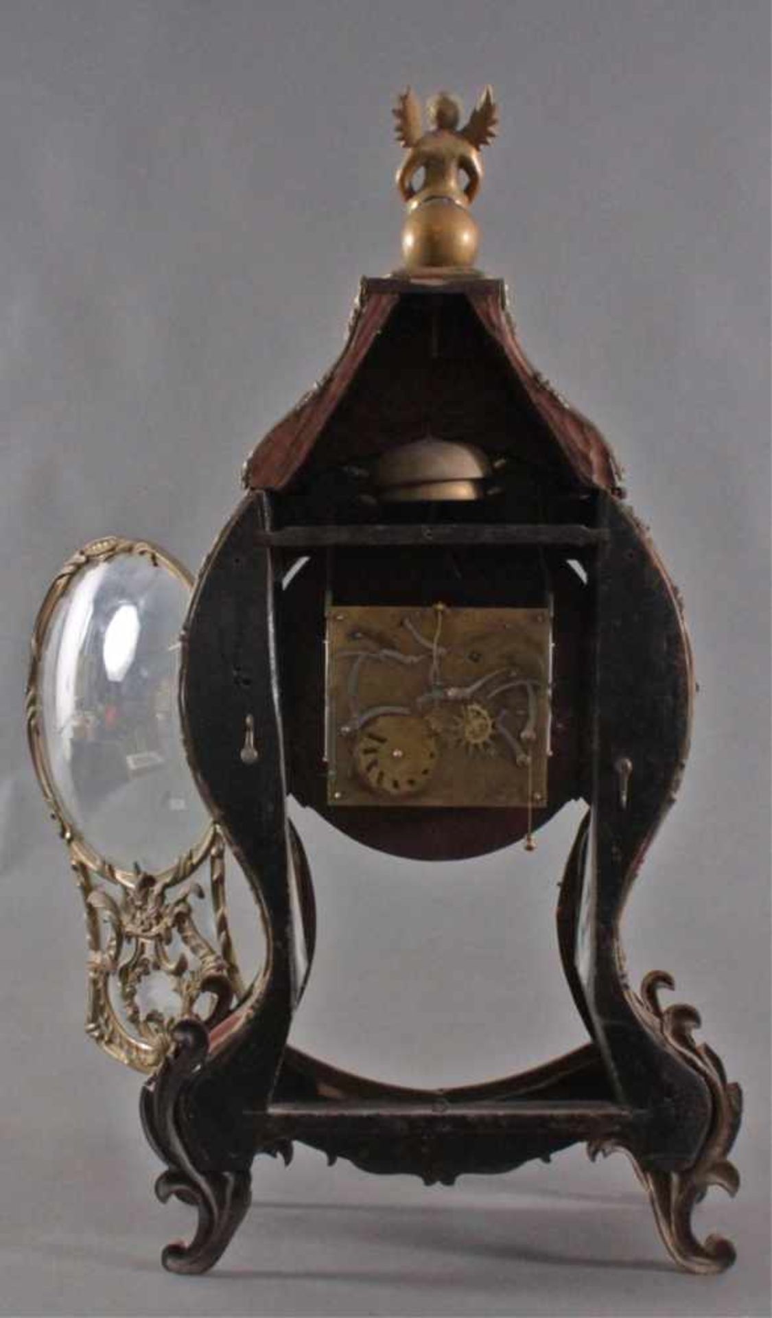 Große Boulle-Pendule mit Sockel, Louis XVEmailzifferblatt mit römisch und arabischen Ziffern, - Image 3 of 6