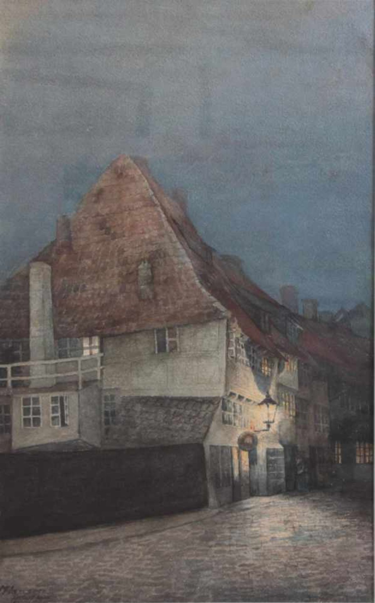 Maria Hansen, KielAquarell, links unten signiert, datiert 1900, ca. 58 x 37 cm. Hinter Glas Gerahmt - Bild 2 aus 3