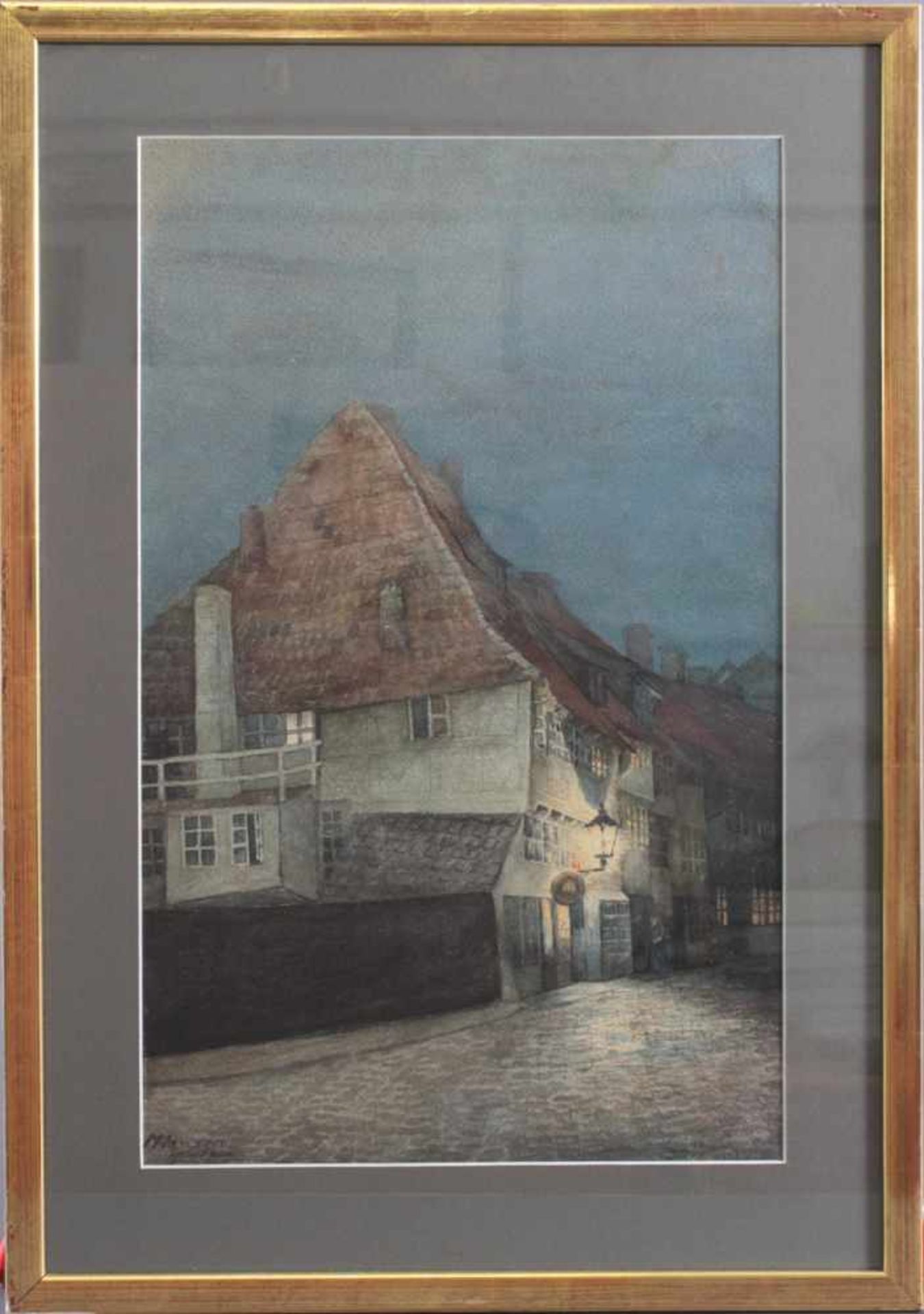 Maria Hansen, KielAquarell, links unten signiert, datiert 1900, ca. 58 x 37 cm. Hinter Glas Gerahmt