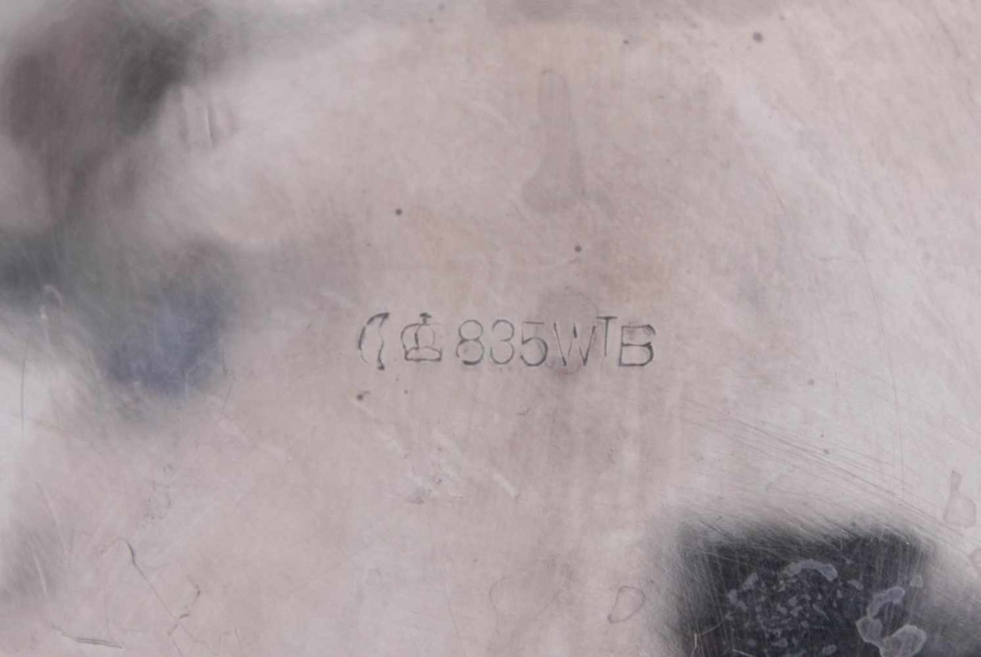 Anbietschale, 800er Silber, punziert WTBRunde, tief gemuldete Schale auf rundem Standring (leicht - Image 5 of 5