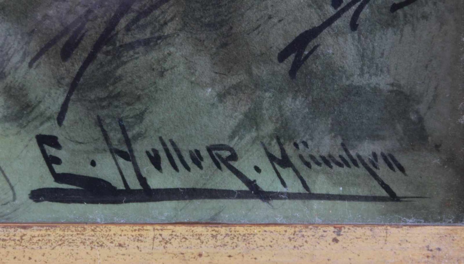 Eduard Heller 1852 - ? "Birkhanbalz"Aquarell auf Papier gemalt, unten rechts mit Bleistift signiert, - Bild 2 aus 2