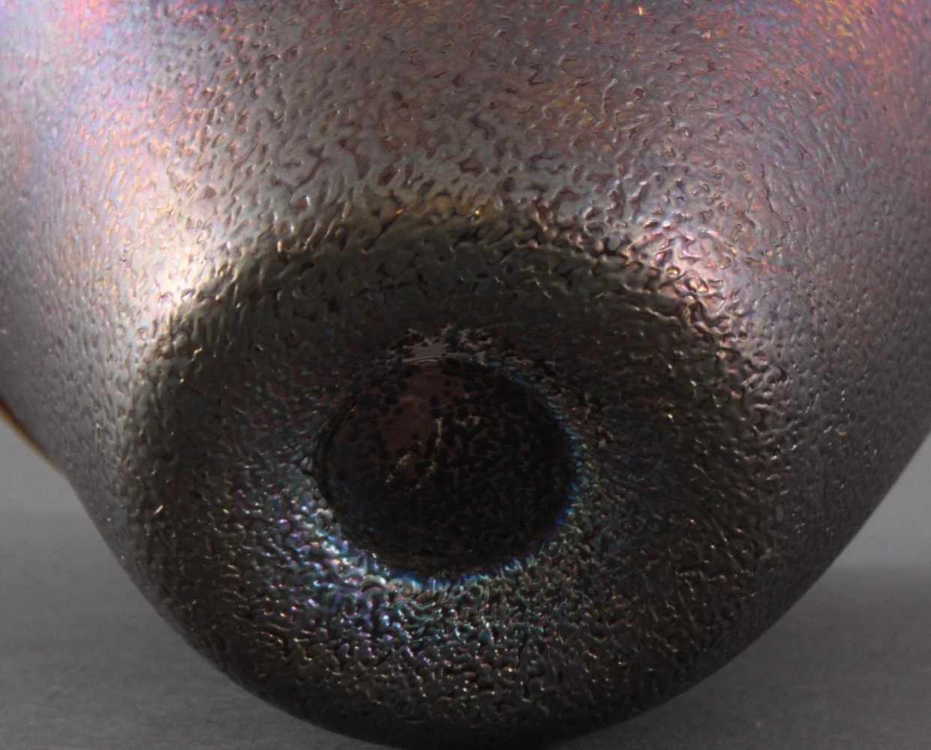 Designer-VaseFarbloses-glas, violett Überfangen, runde, nach unten verjüngende Vase mit vergoldete - Image 5 of 5
