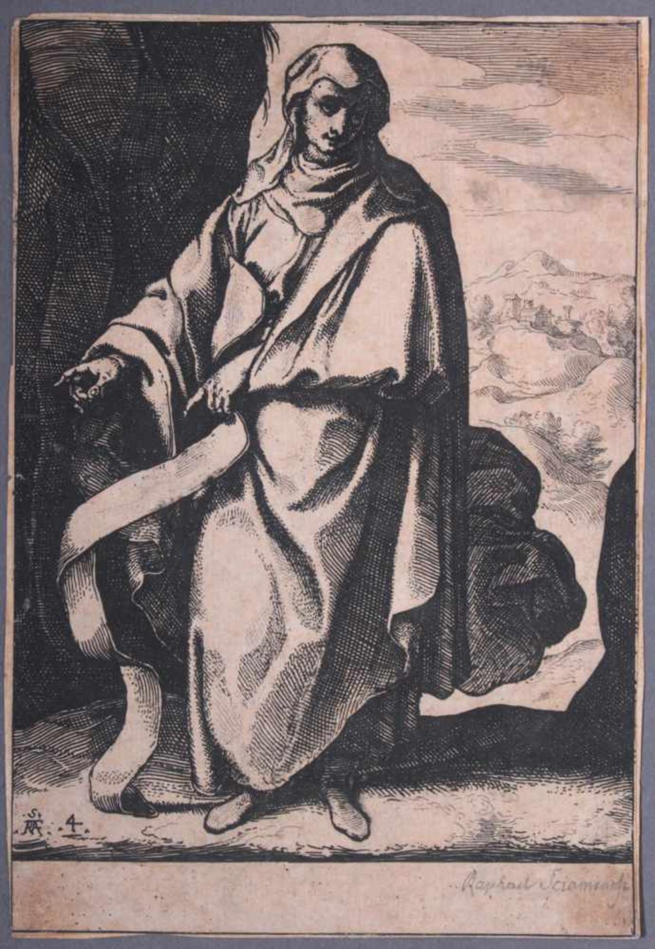 Raffaello Schiaminossi (1572 - 1622)Radierung um 1610, aus der Serie "Die zwölf Propheten", links