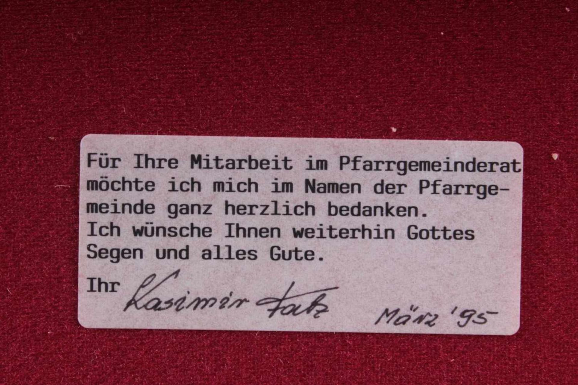 Ikone, Russland 20. Jh. versilbertes OkladGottesmutter von Kasan, Emailplakette mit russischer - Bild 3 aus 3