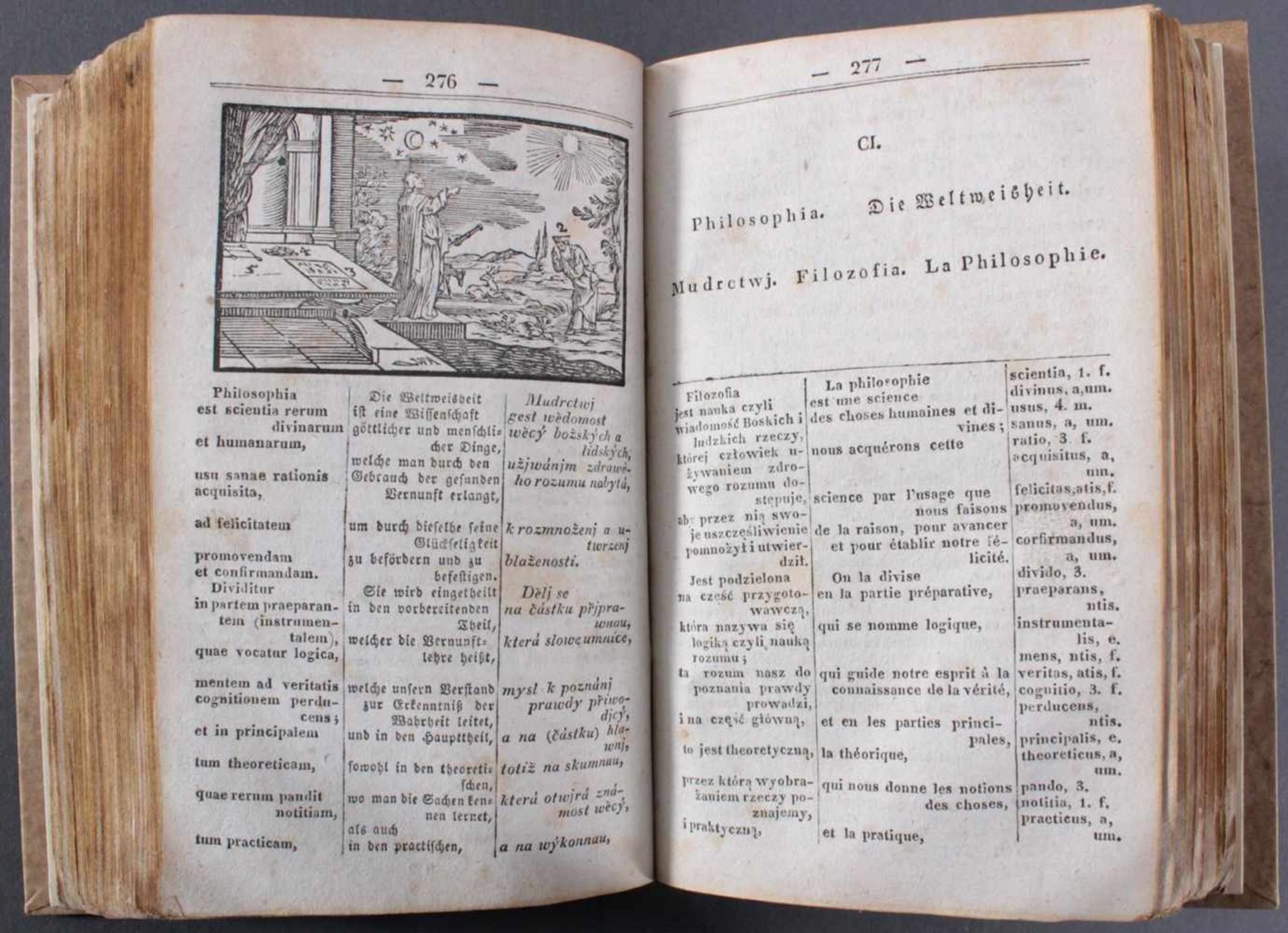 Wörterbuch von 1832, Latein, deutsch, französisch und tschechischBuch wurde restauriert und der - Bild 2 aus 3