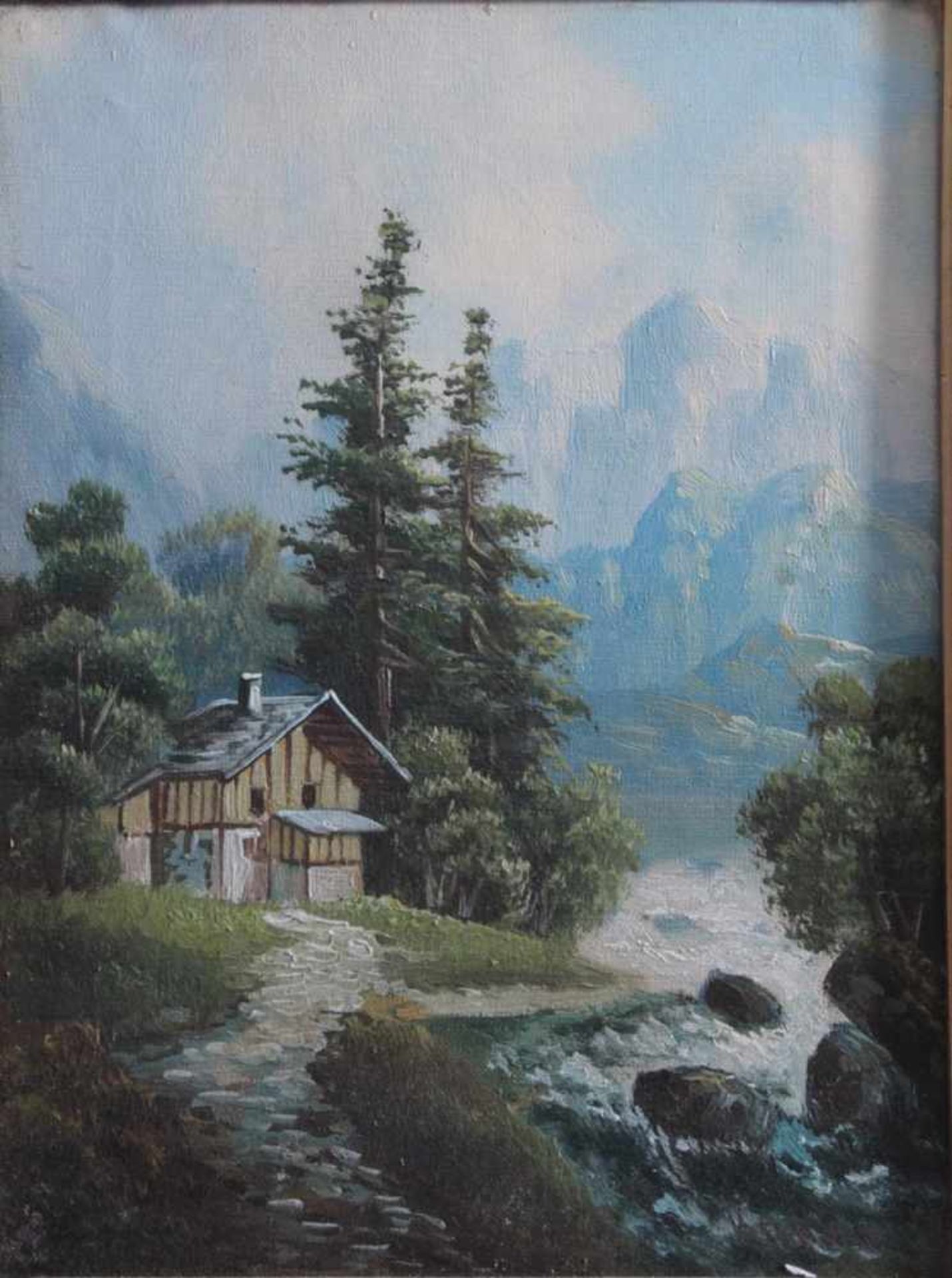 Kapossi ?-?, 2 LandschaftsgemäldeÖl auf Leinwand gemalt, unten rechts signiert, gerahmt, ca. 32 x 24 - Bild 2 aus 5