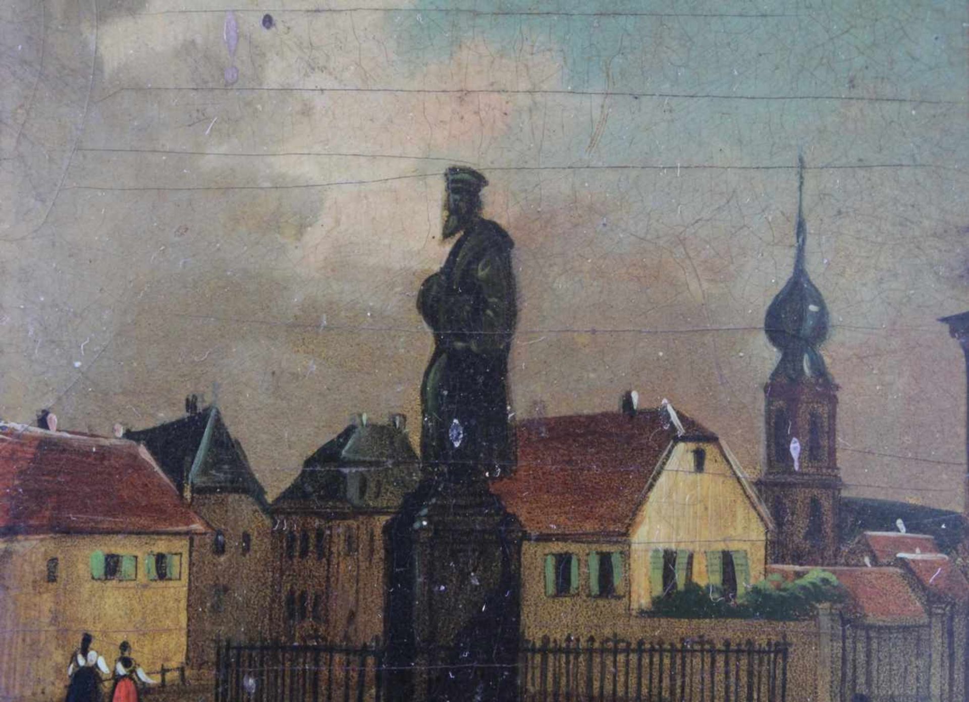 Bemalte Deckel wohl Stobwasser, Braunschweig, 19. JahrhundertPappmaché/Öl, "Städteansichten mit - Image 6 of 8