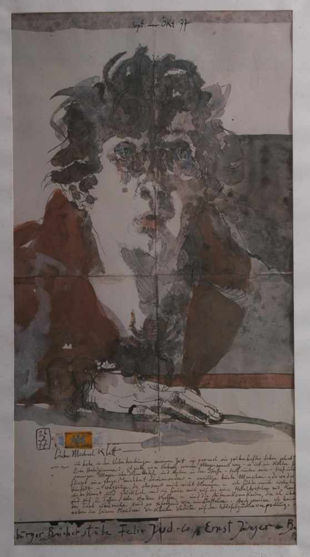 Horst Janssen (1929 - 1995)2 Farbdrucke, "Poster Galerie Hamburg" ca. 69 x 39 cm. "Hamburger - Bild 3 aus 3