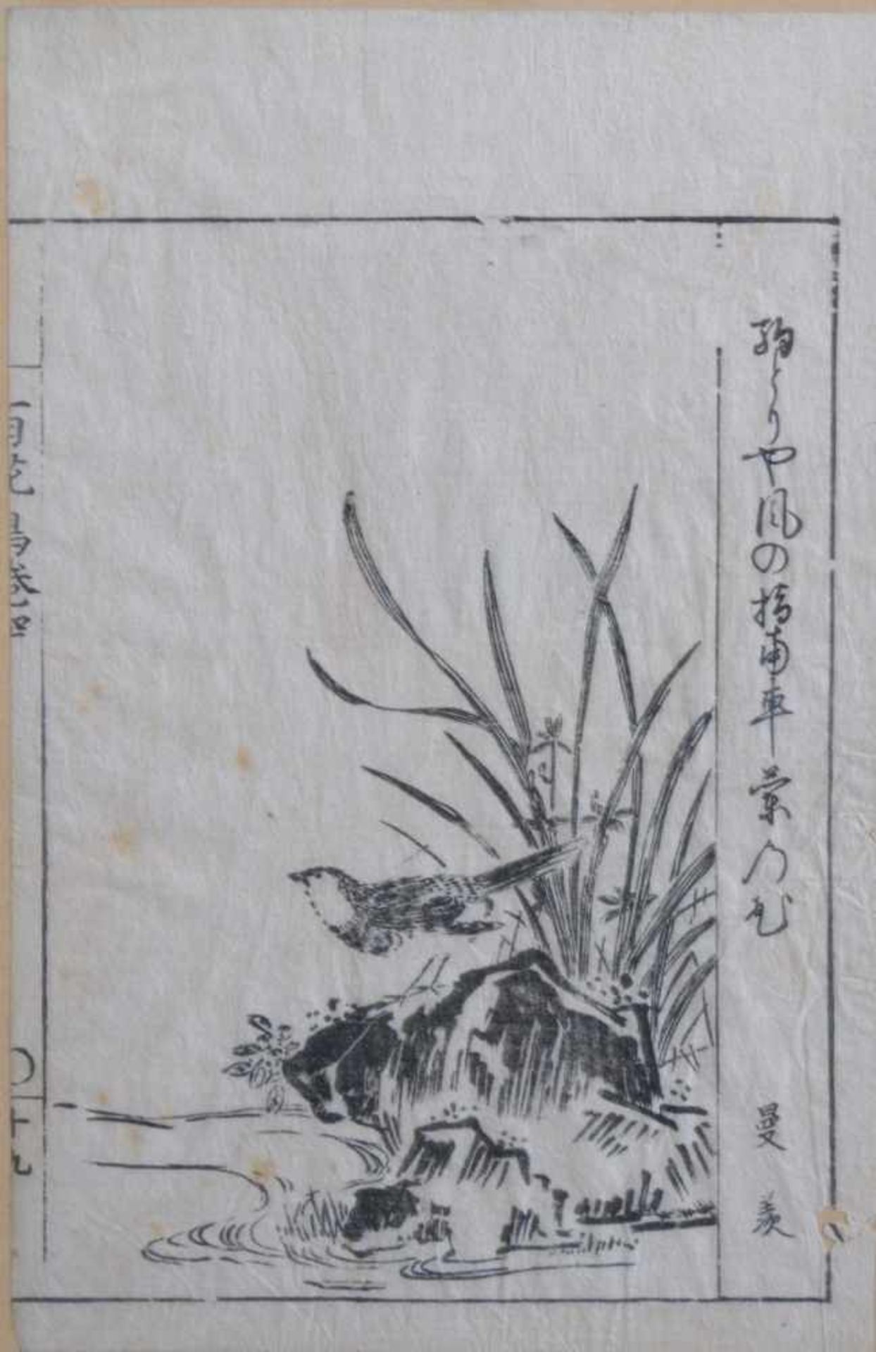2 antike asiatische TuschezeichnungenUnterschiedliche Vogelmotive. Tusche auf Reispapier gemalt, - Bild 2 aus 3