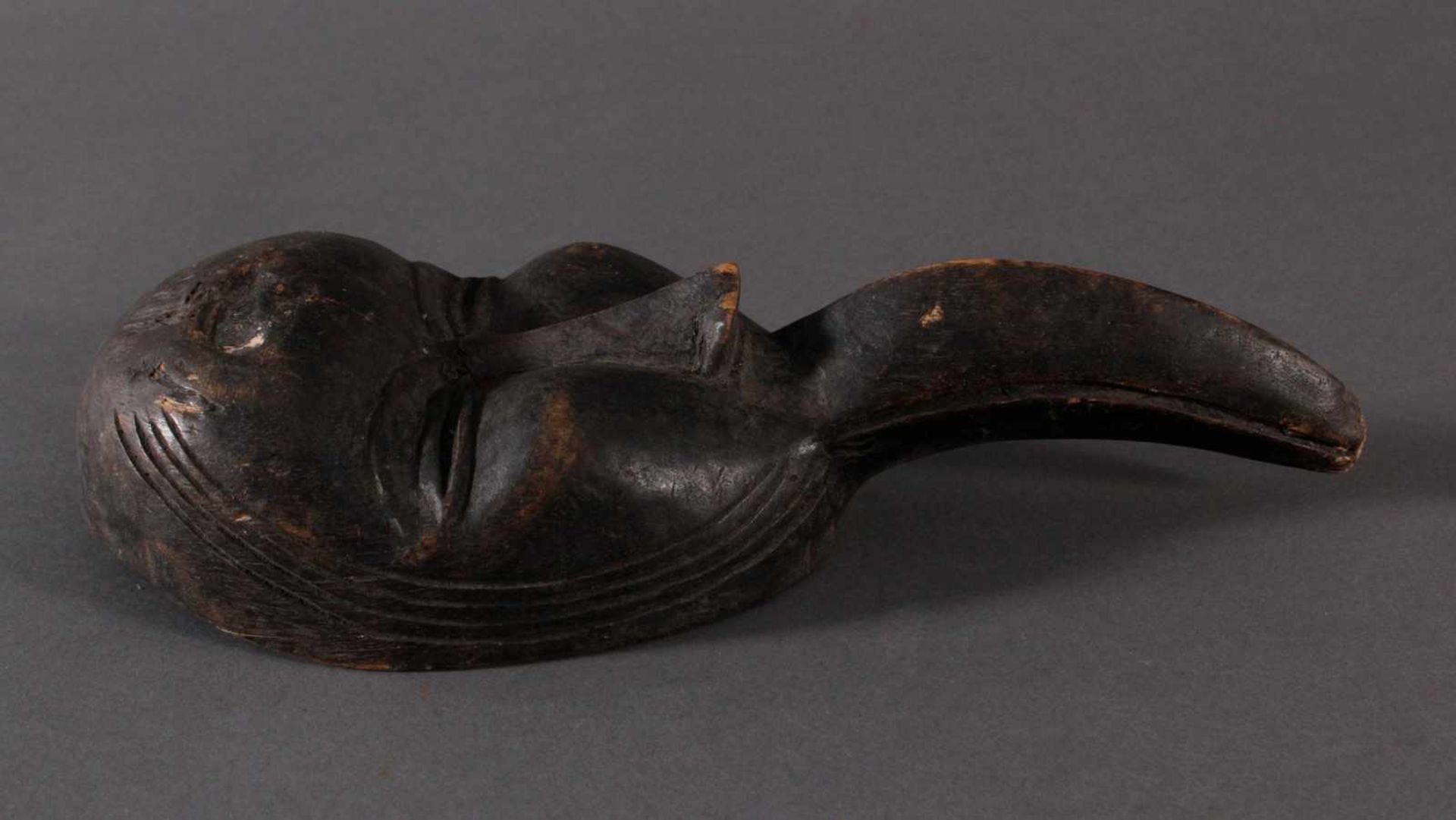 Antike Maske, Dan, LiberiaHolz, geschnitzt, dunkel patiniert, Schnabelmaske, ca. L-26 cm- - -20.00 % - Bild 2 aus 6