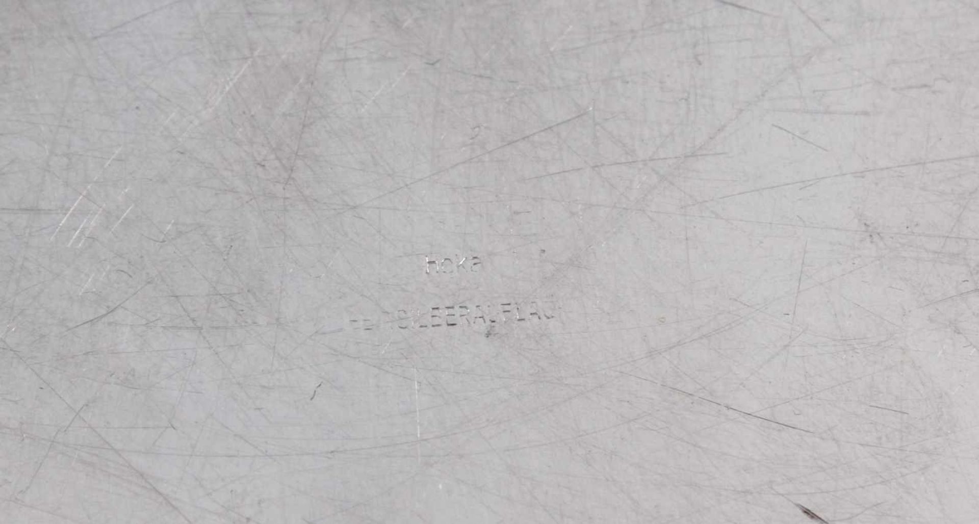 Versilberte SchaleSchale, quadratische Form, geringer Gebrauchsspuren, ca. 23,5 x 23,5 cm, ca. 400 - Bild 3 aus 3