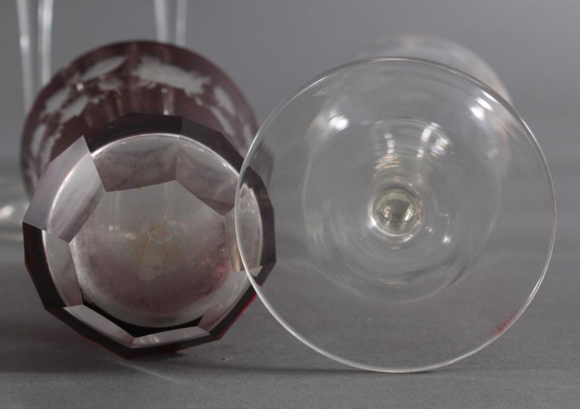 Glas Konvolut, 16 Teile9 Obstteller, farbloses Glas, im Spiegel geschliffenes Obstdekor im - Image 5 of 5