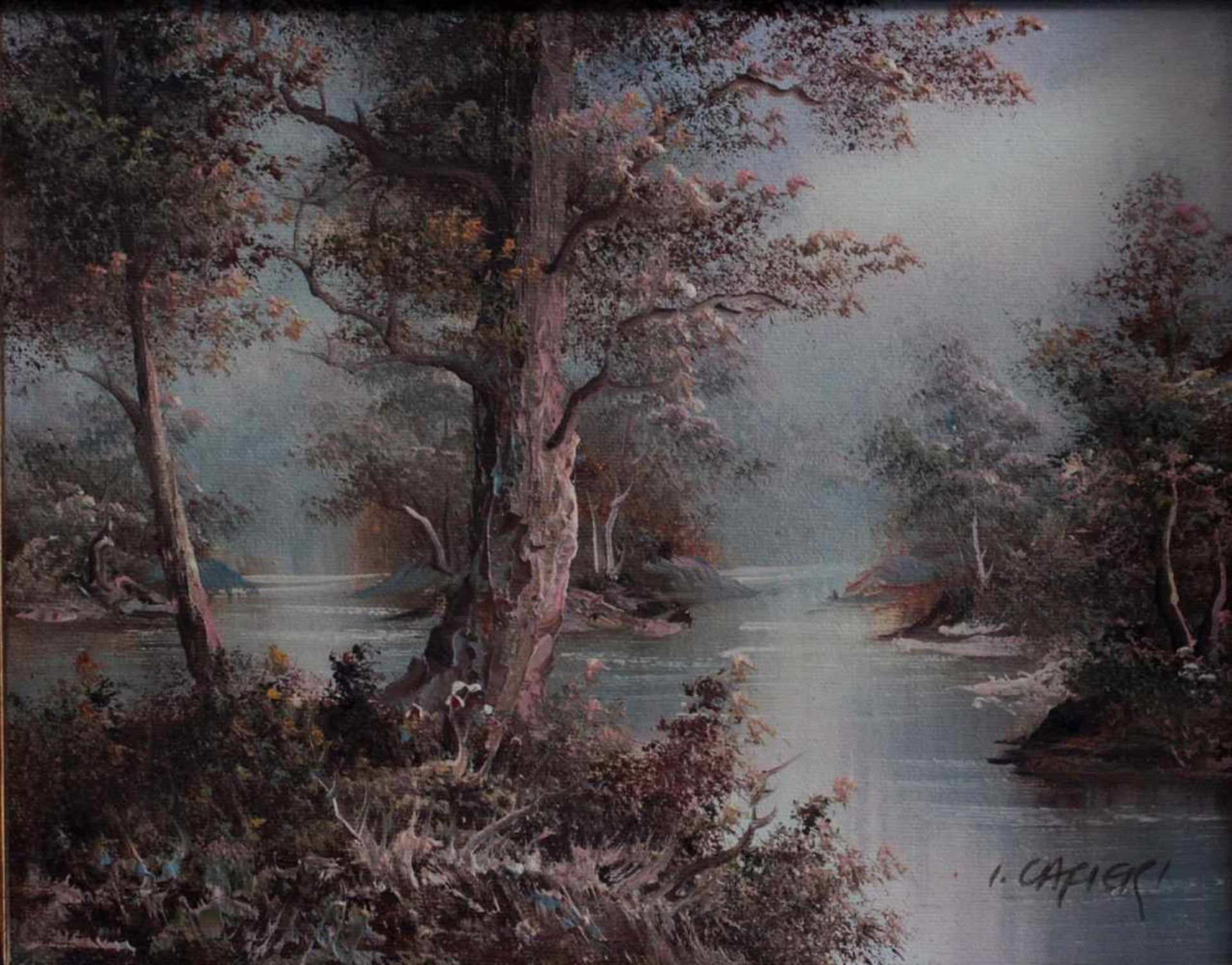 Irene Cafieri (xx), 3 LandschaftsgemäldeÖl auf Leinwand gemalt, signiert, gerahmt, ca. 20 x 25 cm, - Image 2 of 5