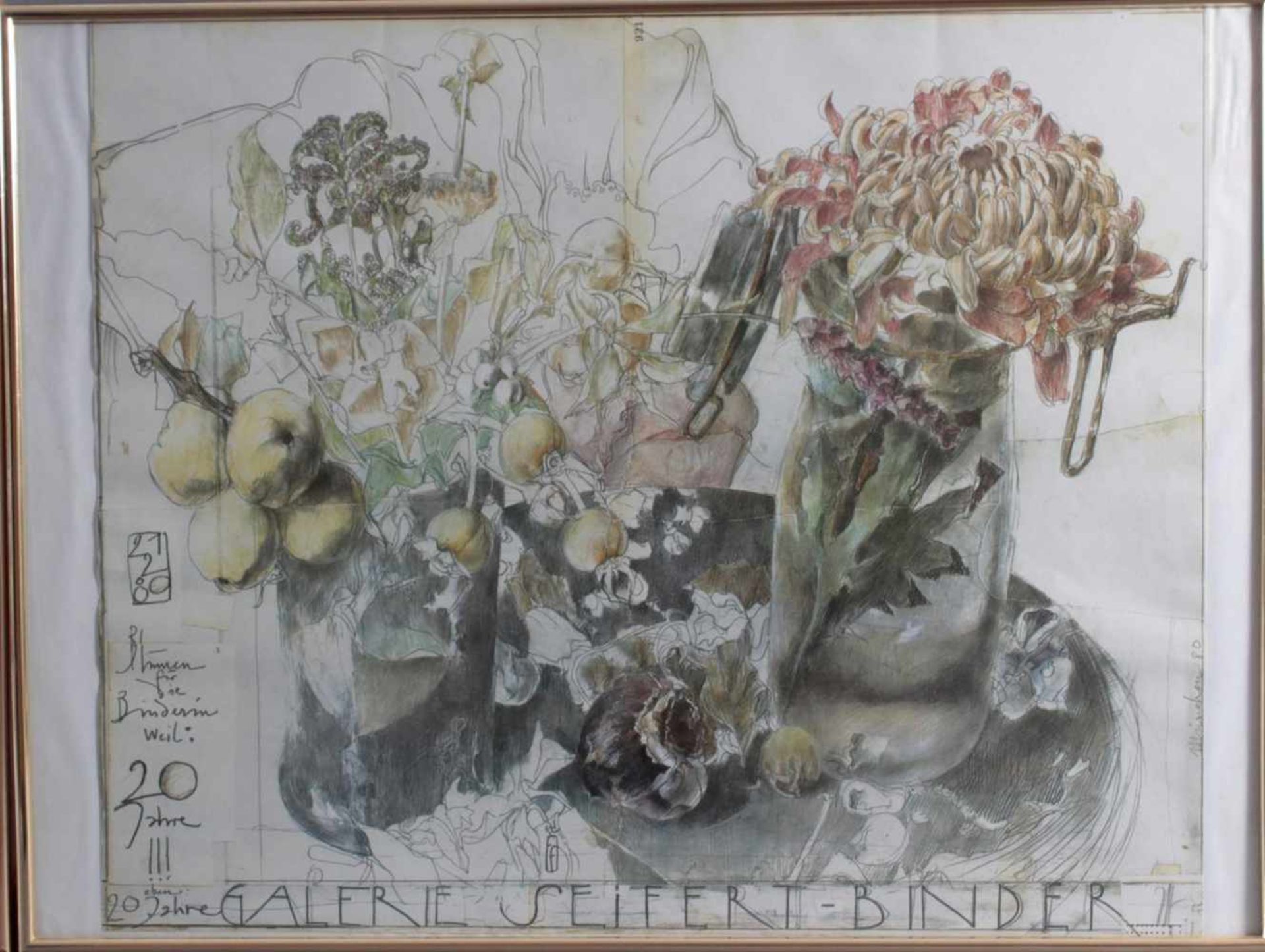 Horst Janssen (1929 - 1995)2 Kunstdrucke, "Galerie Seifert-Binder", ca. 70 x 60 cm. " - Bild 4 aus 5