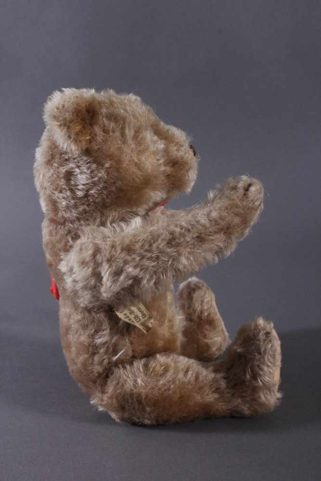 Original Teddy, Steiff, US-Zone Germany50er Jahre, mit Knopf, original US-Zonen-Fahne, Mohair, - Bild 2 aus 2