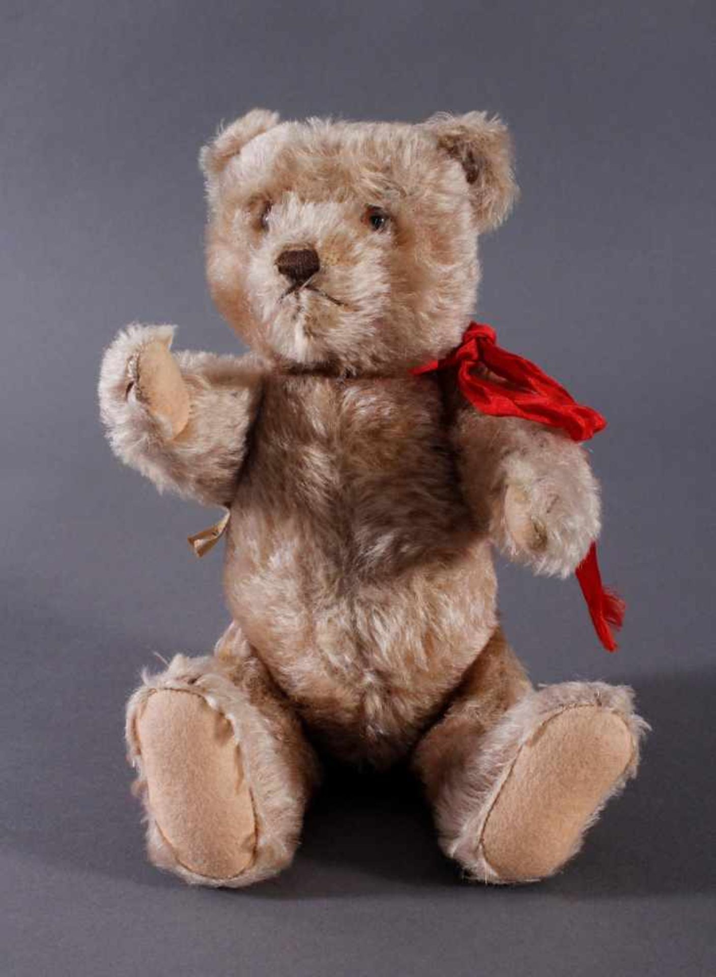 Original Teddy, Steiff, US-Zone Germany50er Jahre, mit Knopf, original US-Zonen-Fahne, Mohair,