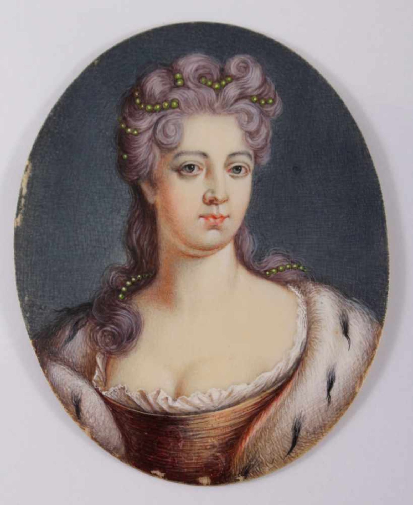 Miniaturportrait des 18. JahrhundertsÖl auf Elfenbein, Portrait von Sophie Dorothea Marie von