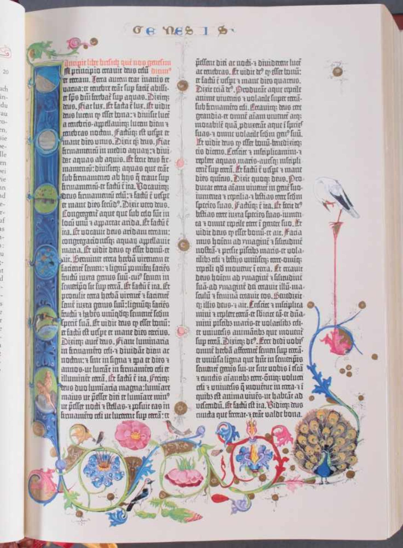 Faksimile der Gutenberg-Bibel. Altes und neues TestamentEinband mit reicher Blindprägung beidseitig. - Image 3 of 4