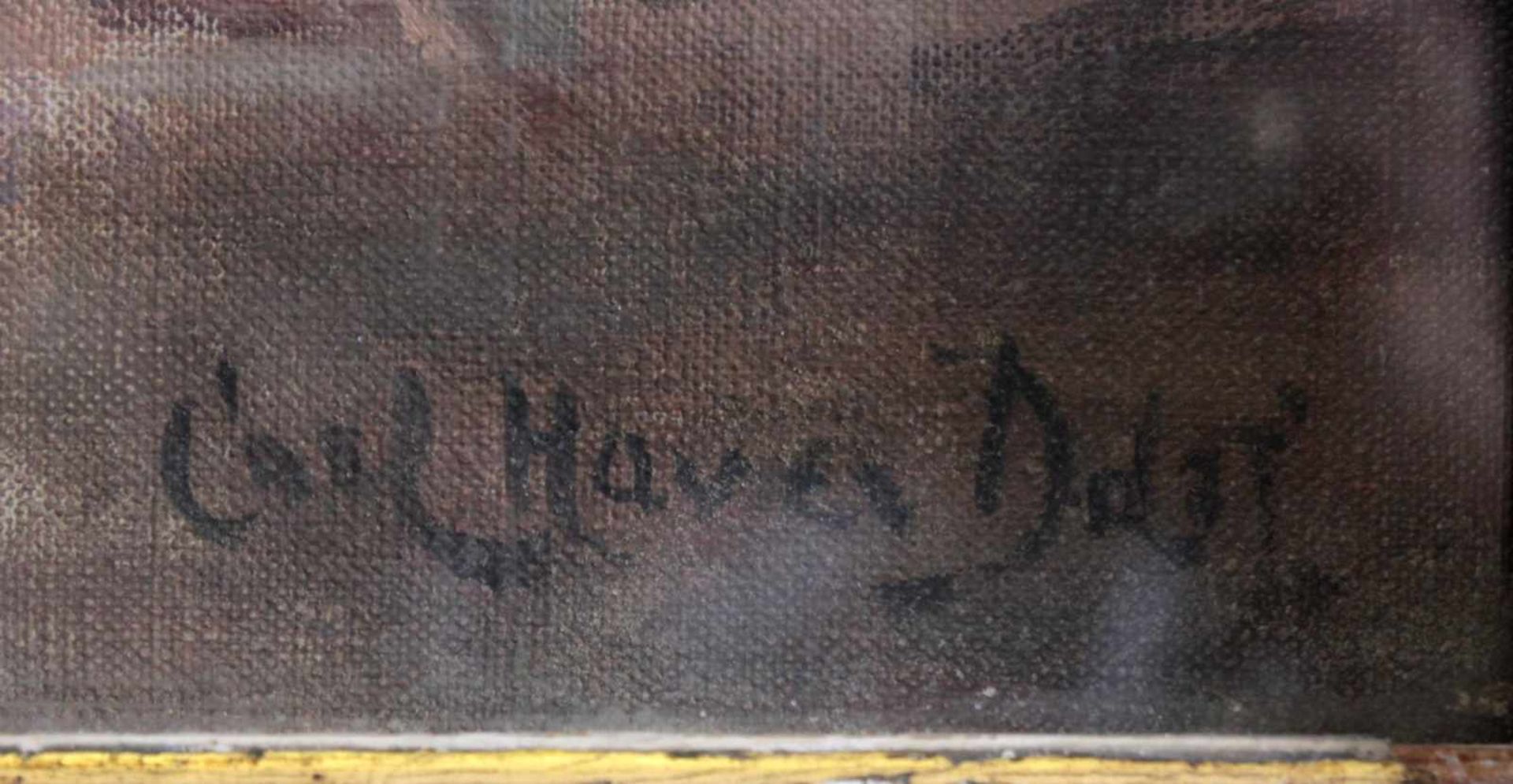 Carl Haver ? - ?, InterieurÖl auf Leinwand gemalt, unten rechts signiert, hinter Glas (Glas am - Bild 3 aus 3