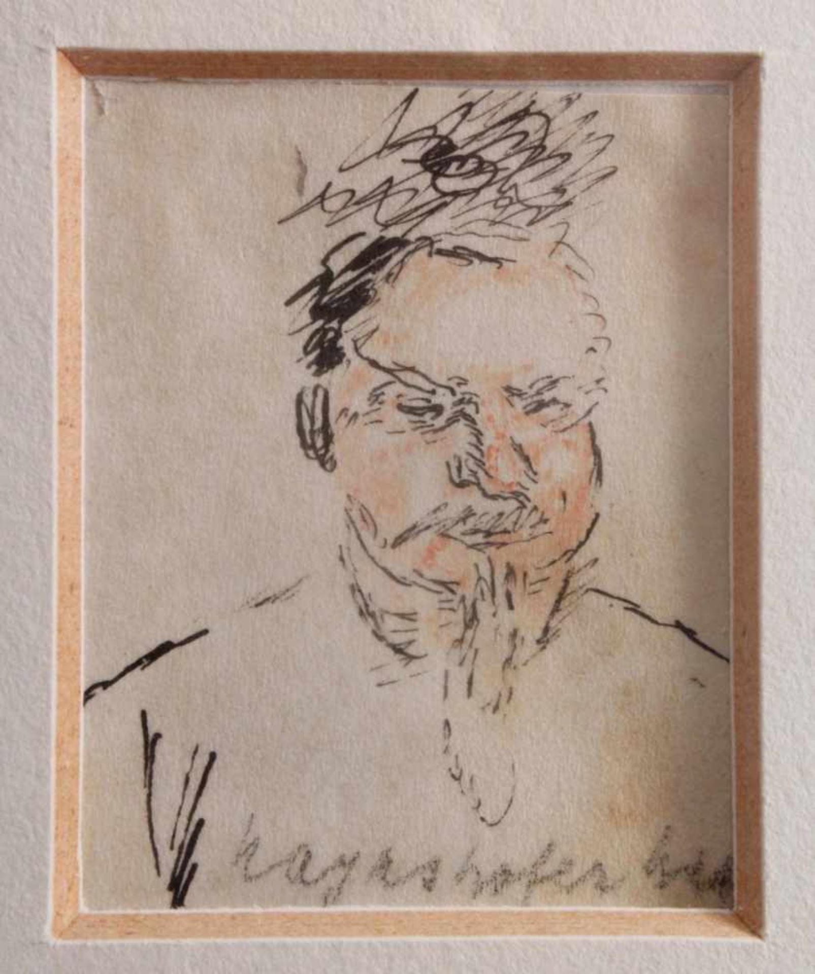 Max Mayrshofer 1875 - 1950. Karikatur eines älteren MannesFederzeichnung mit Buntstift auf Papier, - Image 2 of 3