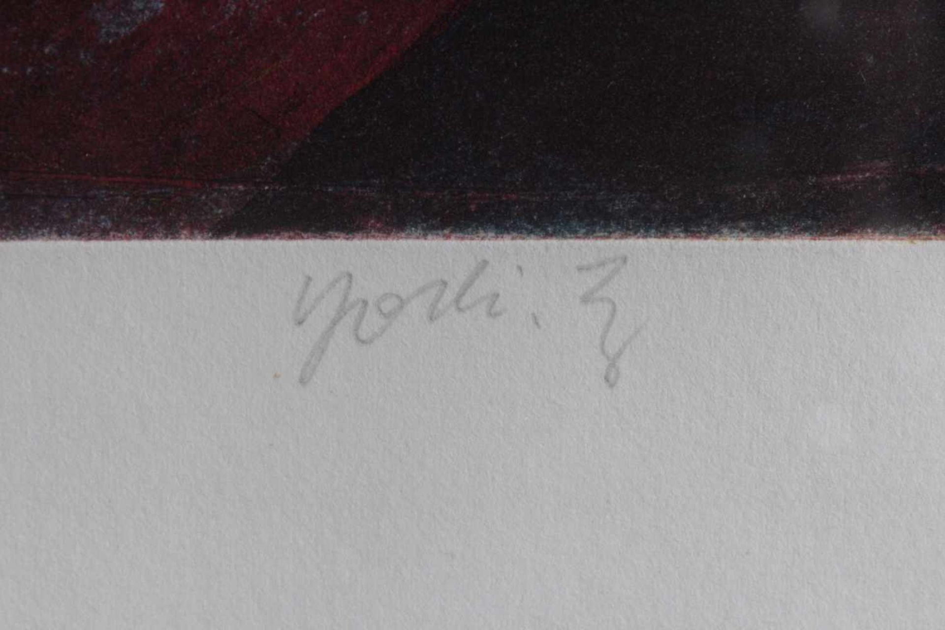 Yoshi Takahashi (1943-1998)Farbradierung, "Nachtwandler", rechts unten signiert, nummeriert 64/95, - Bild 4 aus 4