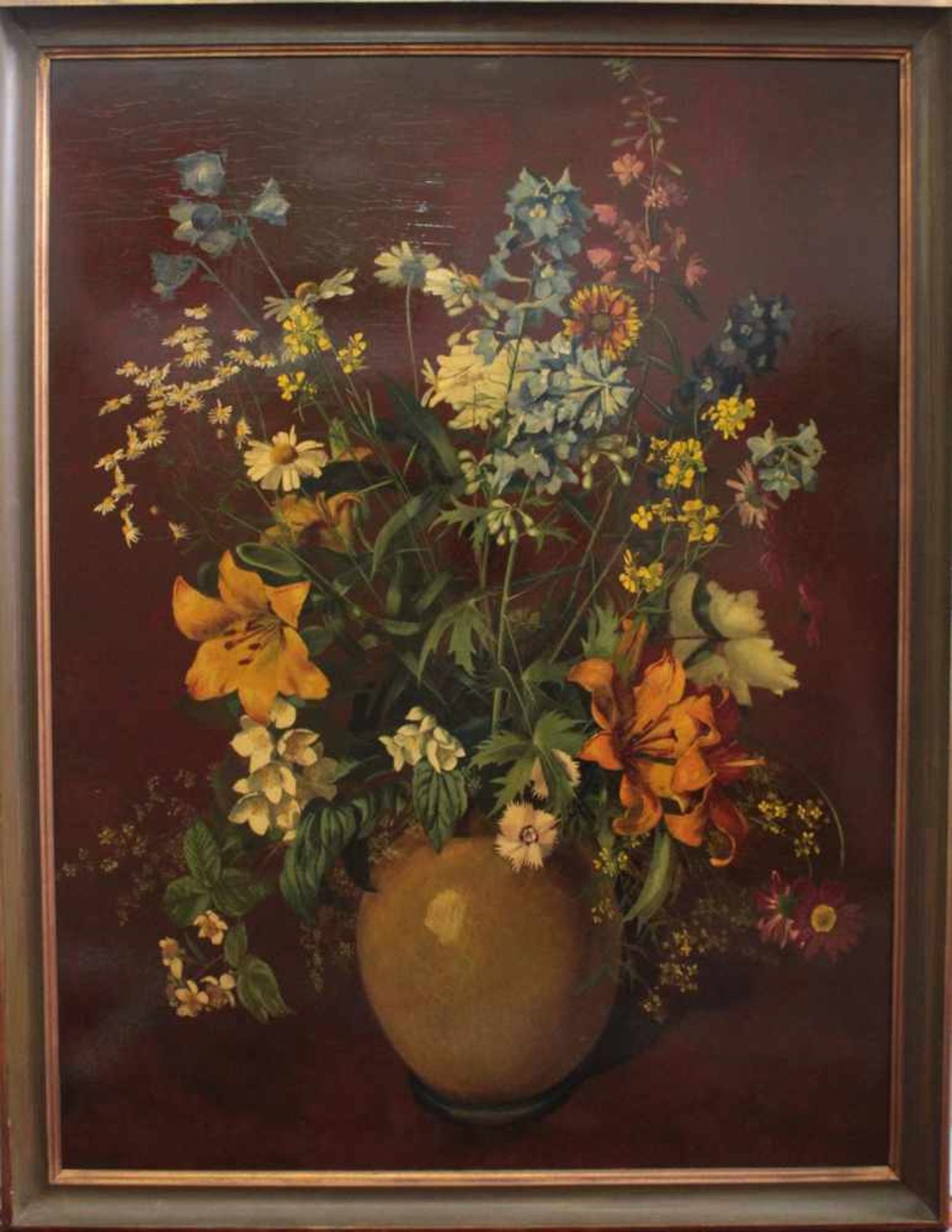 Großes Blumenstilleben von 1939, unbekannter MonogrammistÖl auf Holz gemalt, unten rechts