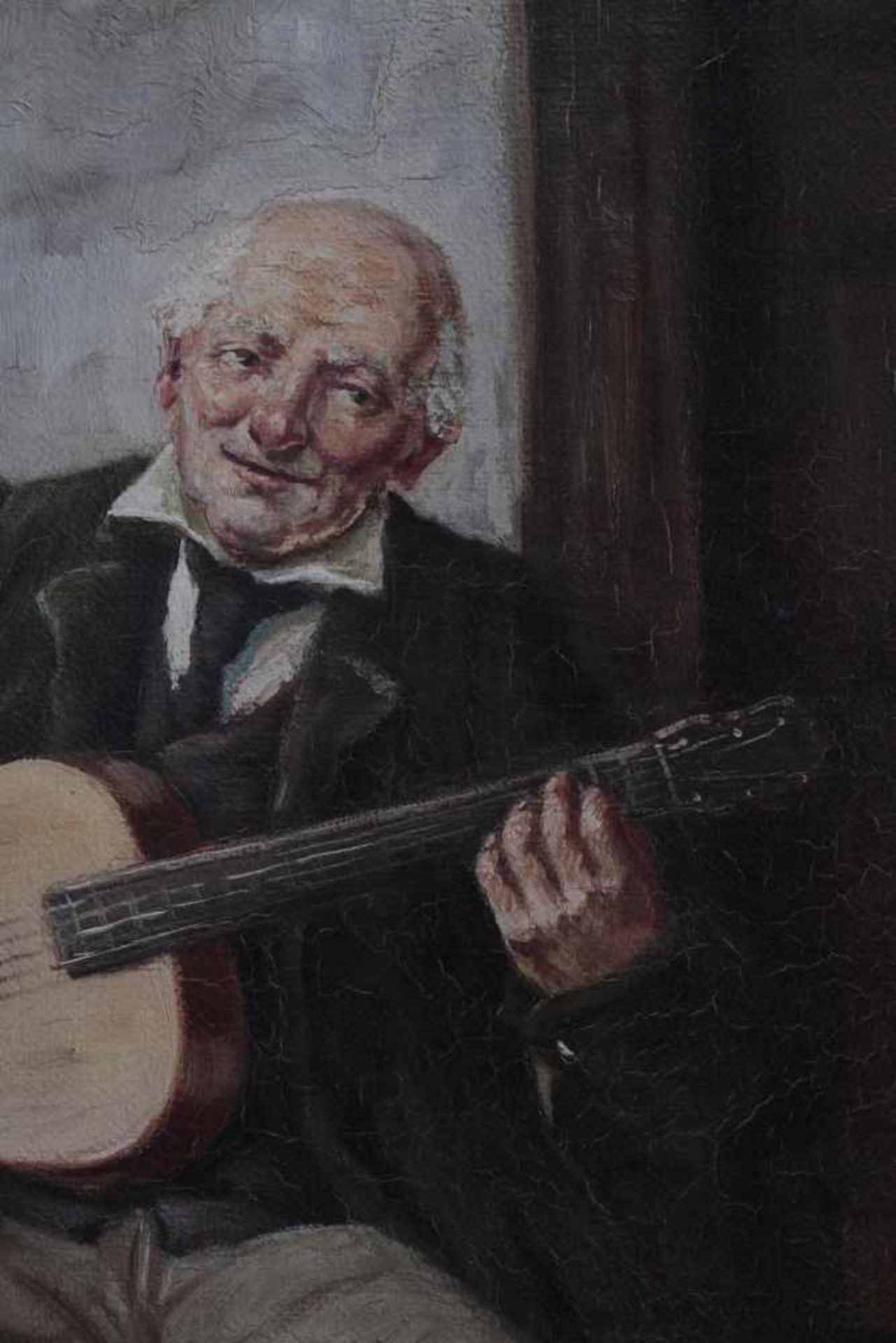 Bruno Blätter (1870-?)Mann mit Gitarre und Bierkrug. Öl auf Leinwand, gerahmt. Unten rechts - Bild 5 aus 9