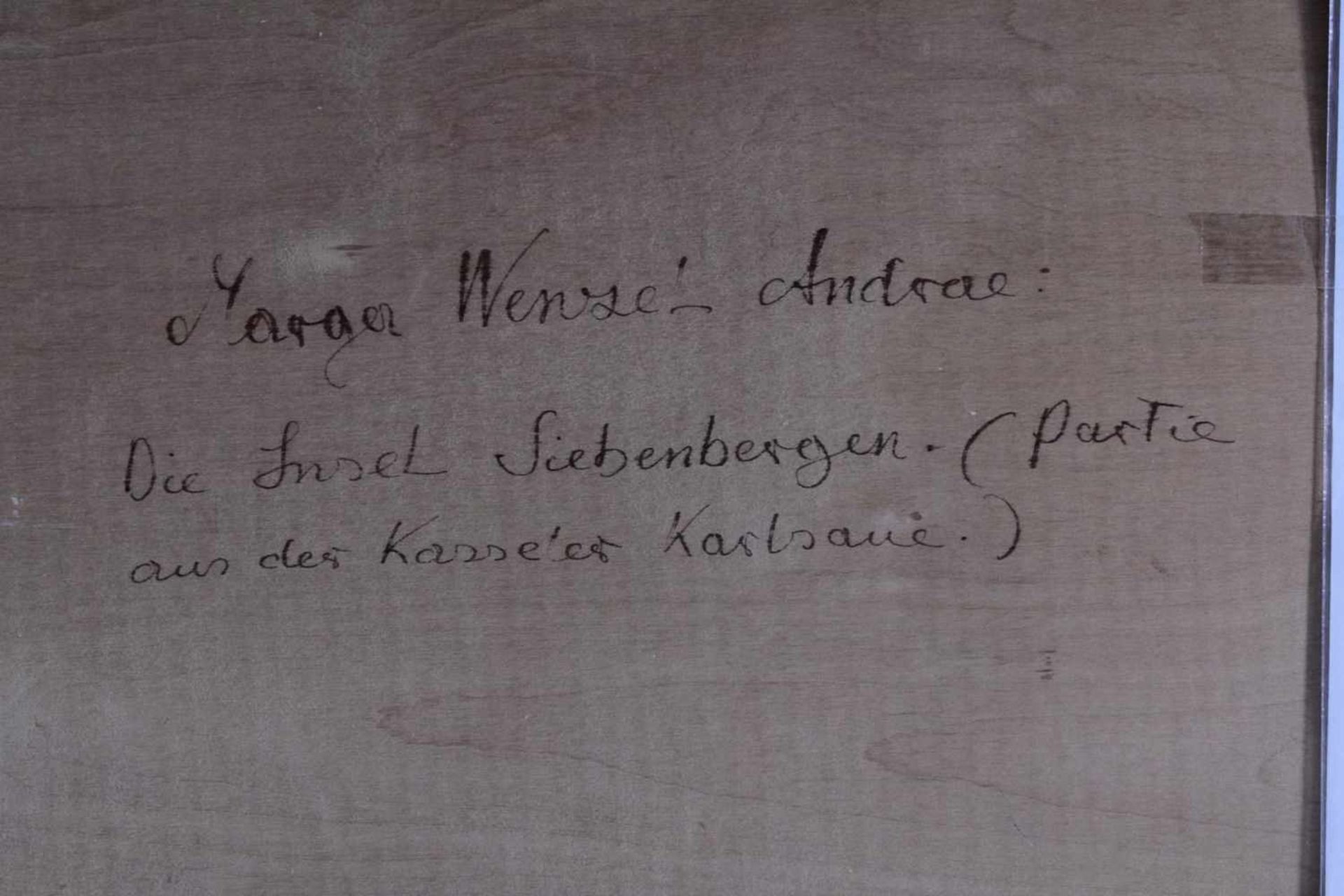 Marga Wenzel AndräÖl auf Holz, rückseitig benannt "Die Insel Siebenbergen. (Partie aus der - Bild 5 aus 5