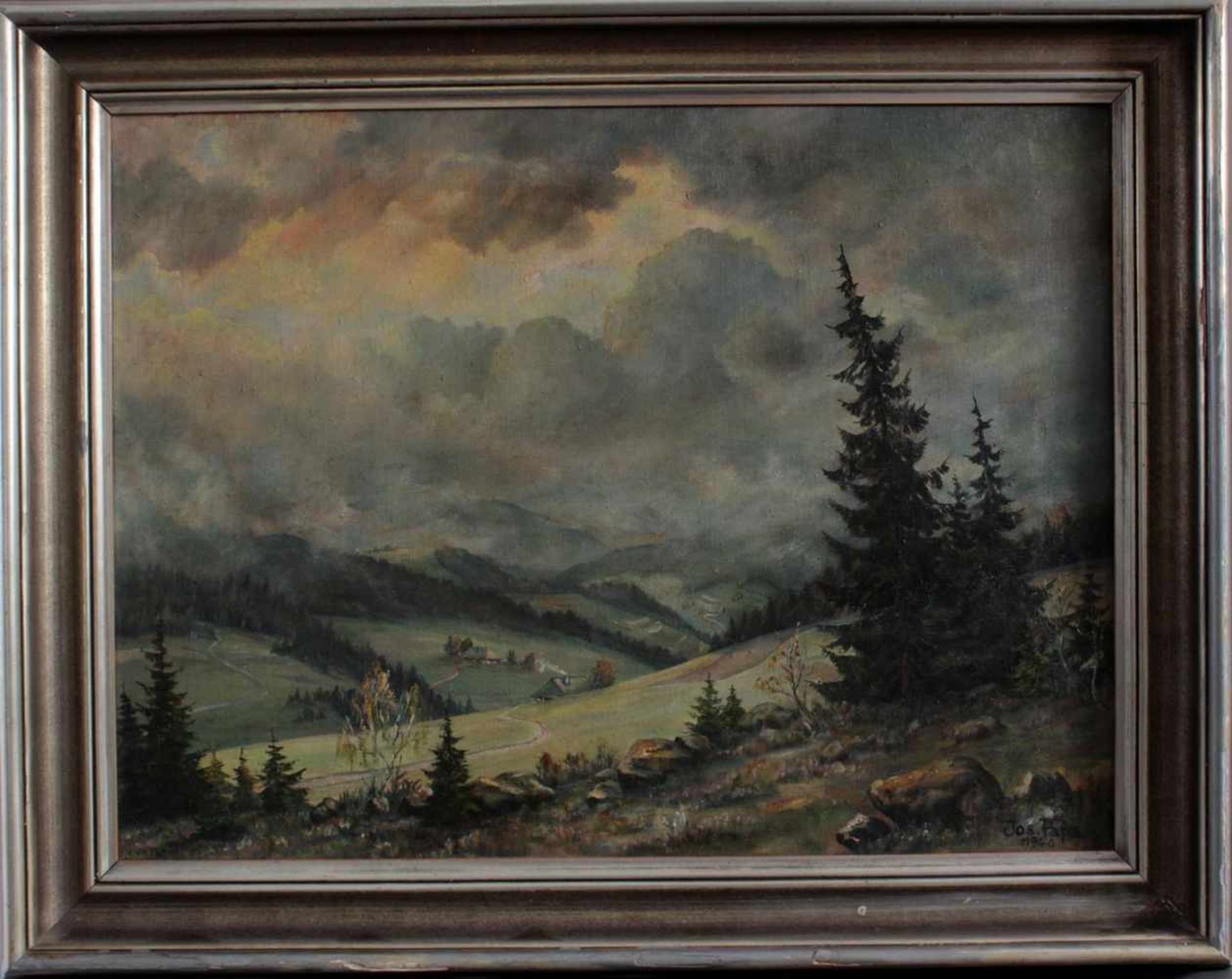 Johann Papa 1910-1988. Sommerliche SchwarzwaldlandschaftÖl auf Leinwand gemalt, unten rechts