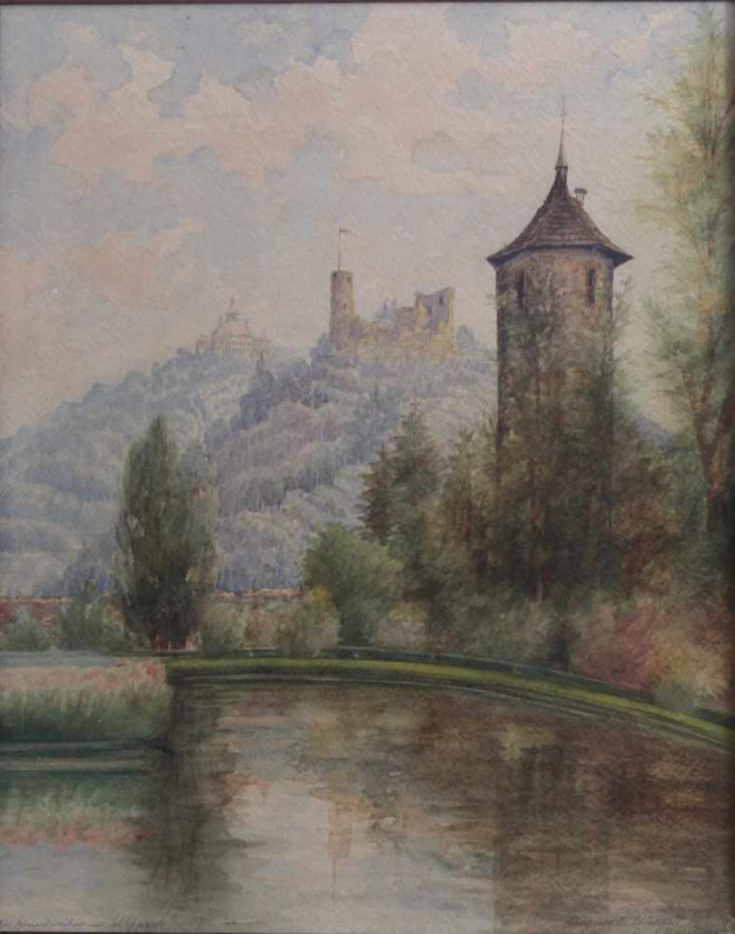 Carl Kornmeier (1892-1981)Aquarell, "Schlosspark Weinheim", rechts unten signiert,  ca. 48 x 38 - Image 2 of 5