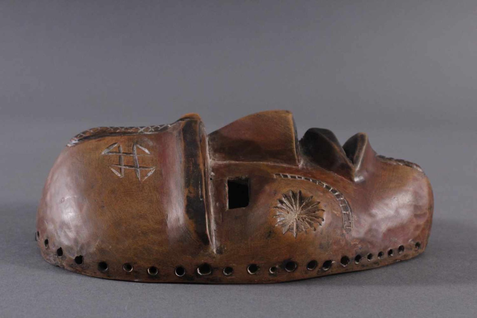 Afrikanische Maske, Baule, ElfenbeinküsteHolz, geschnitzt, Narbenschmuck, ca. L-18 cm- - -20.00 % - Image 2 of 6