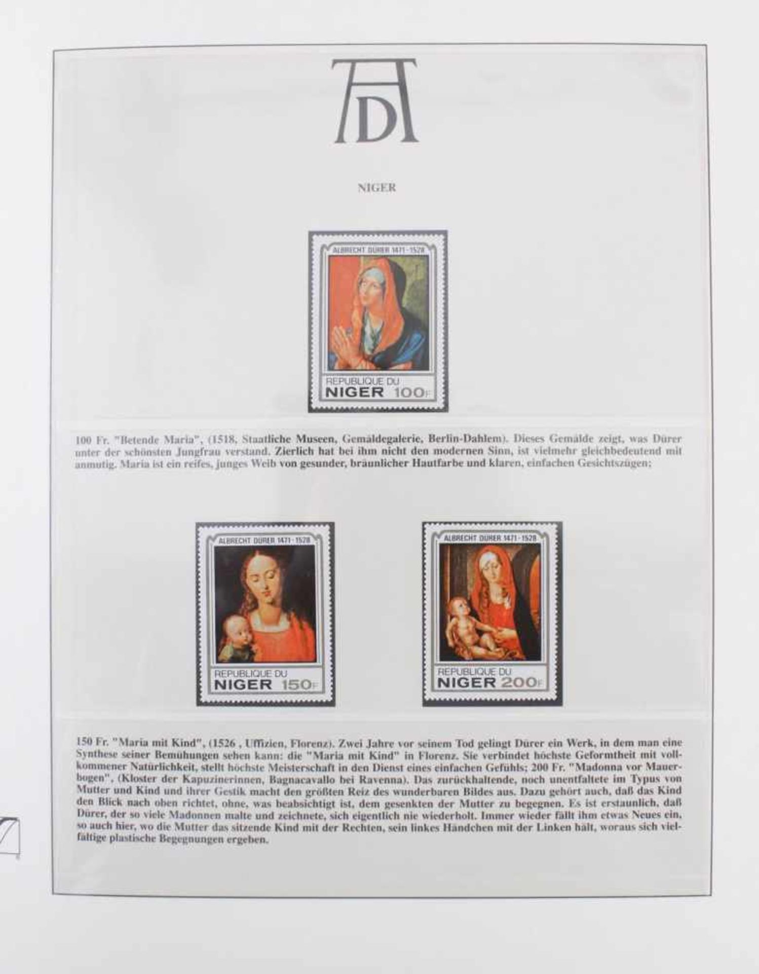 Motivsammlung Albrecht DürerEin Album aus Sieger-Abo. Über 50 Seiten.- - -20.00 % buyer's premium on - Image 2 of 3