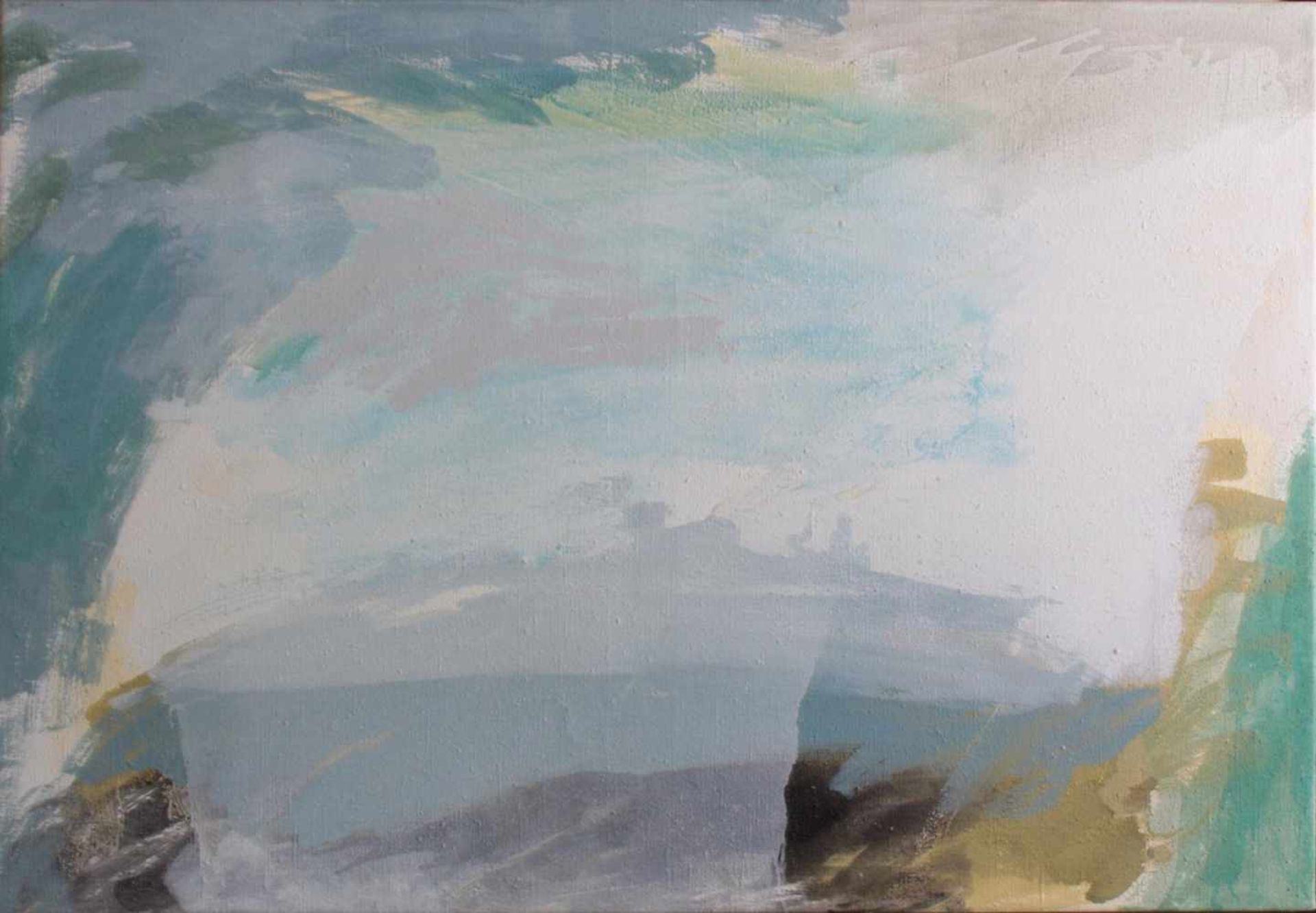 Lutz Wolf 1943 - 1997, Landschaft Grezzo IIIÖl auf Leinwand gemalt, verso betitelt und signiert, - Image 2 of 3