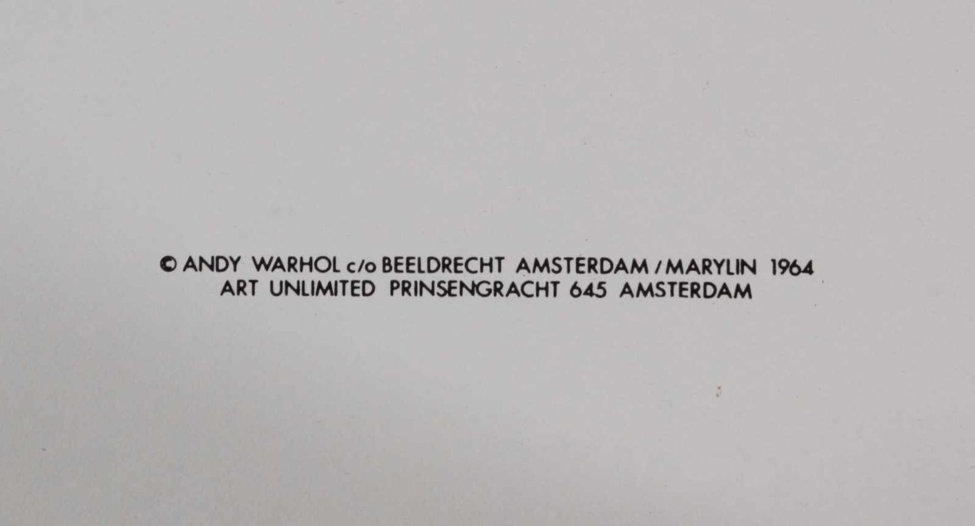 Andy Warhol (1928-1987), AusstellungsplakatTen Marylins", Serigraphie. Museum "Van Hedendaagse Kunst - Bild 2 aus 2