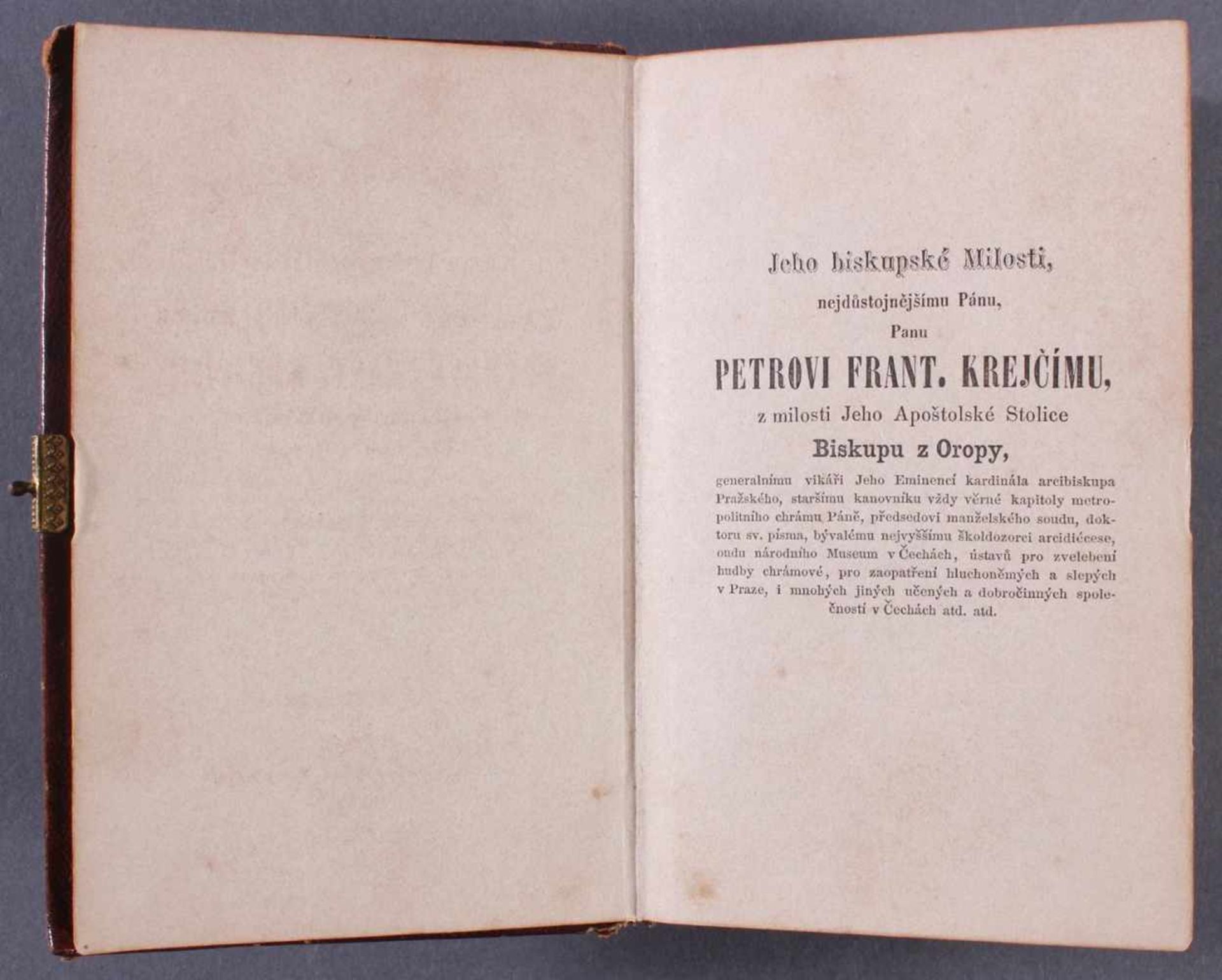 Tschechische Bibel, Palma Ze Sionu von 1859Ledereinband mit Metallapplikationen und einem - Bild 3 aus 4