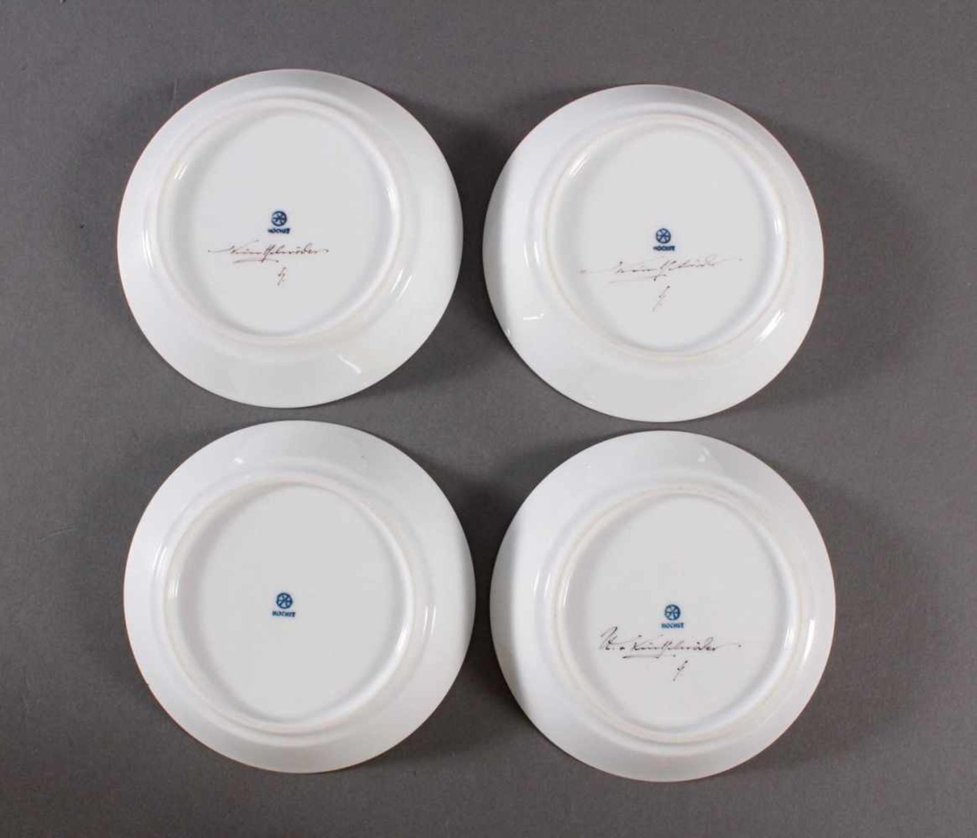 Dessertschalen, Höchst, teils signiert Kurt Schröder (1927 - 2008)4 Stück, davon 3 mit polychromer - Bild 6 aus 6