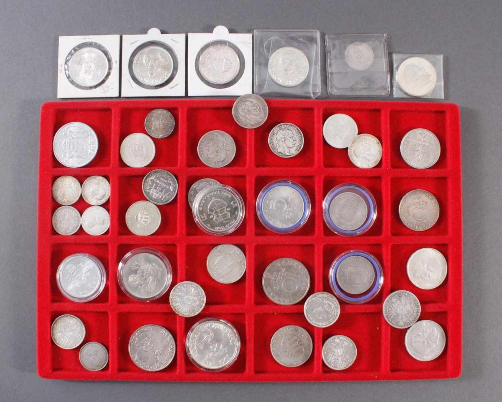 Ungarische Münzen und SilbermünzenFast 50 Stück, dabei viel Silber. Forint, Pengö, Korona... Teils