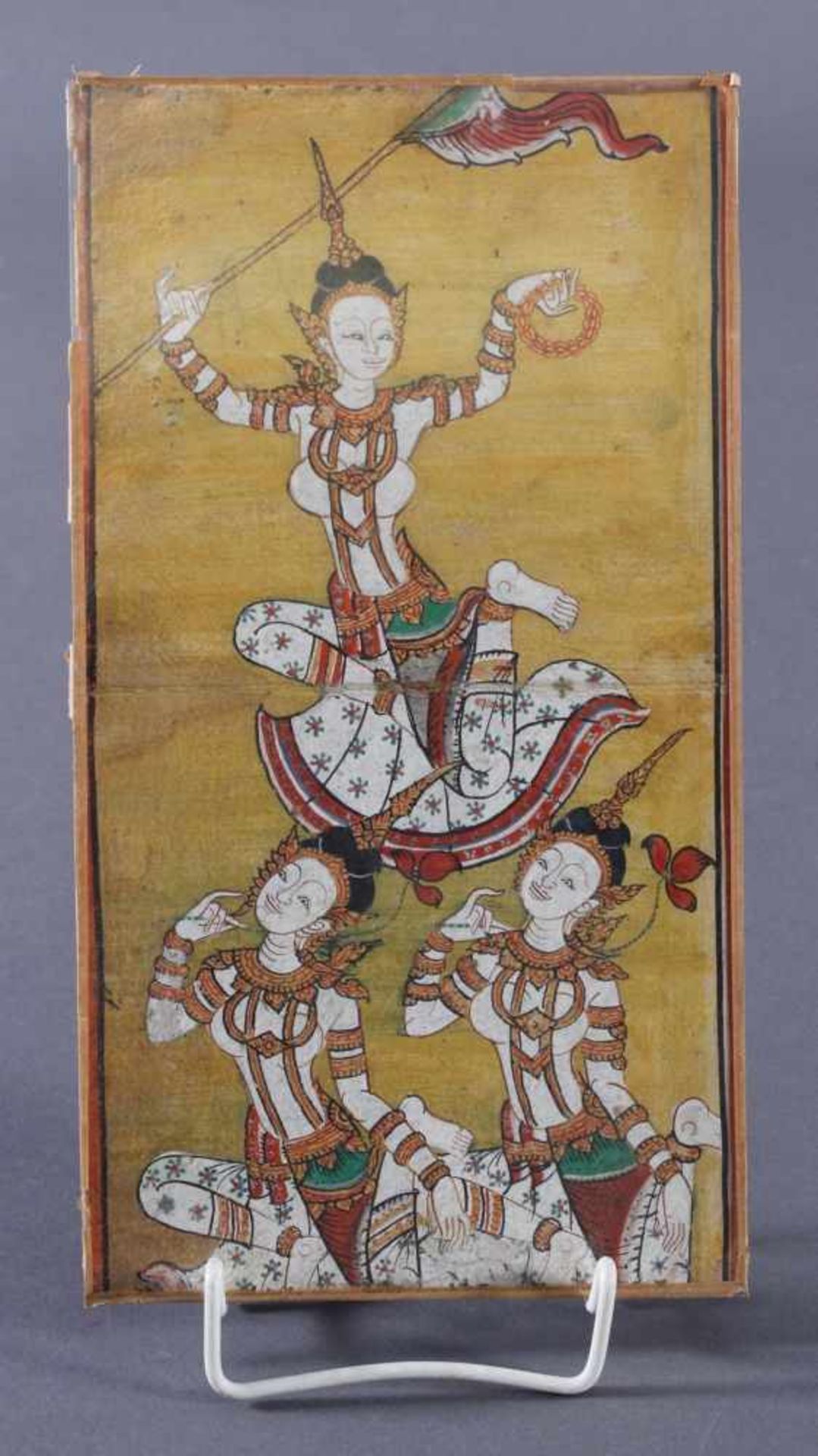 Indische Malerei 19. JahrhundertPigmente auf Wasserbasis mit Goldverzierungen auf Papier. Feine