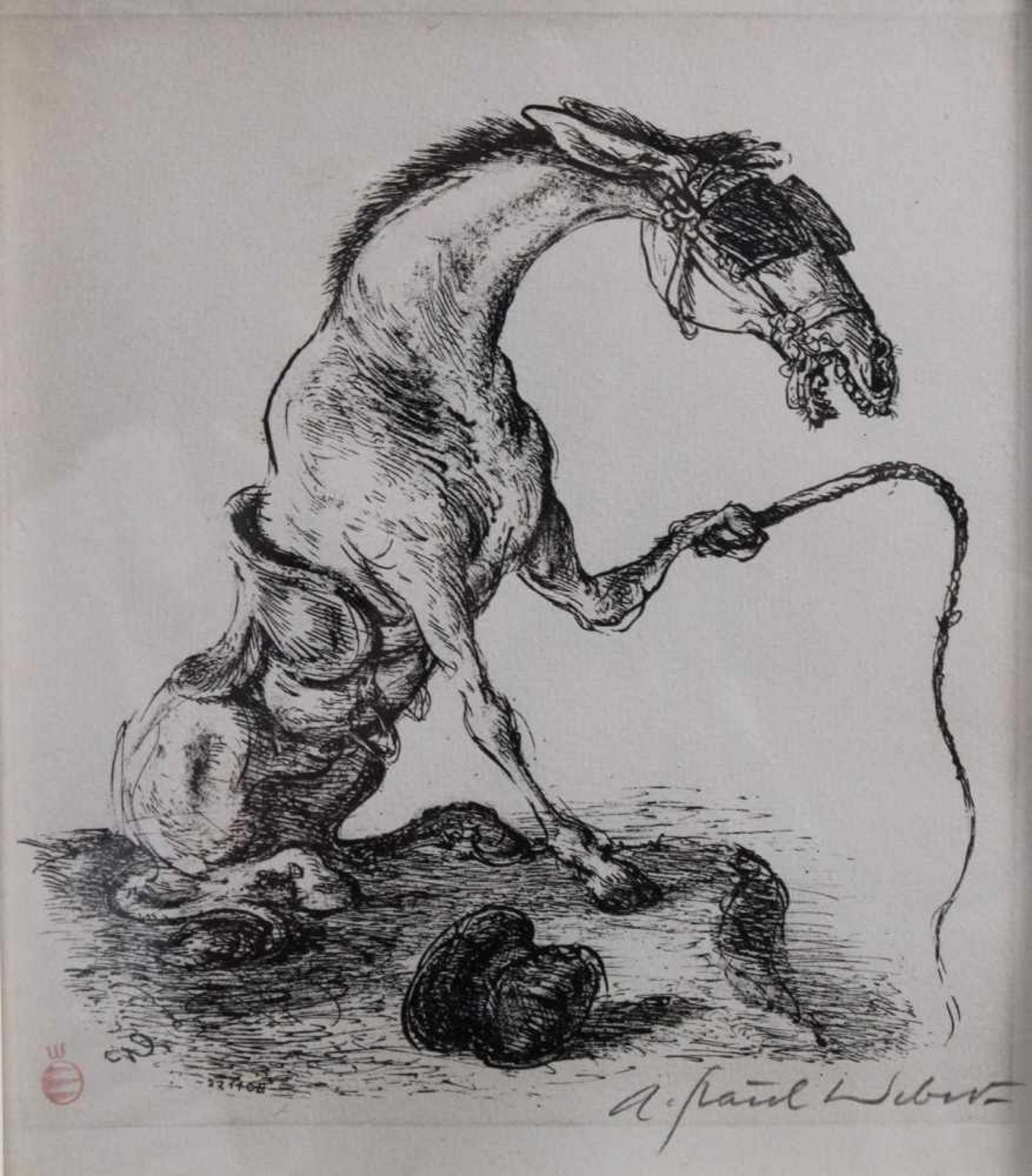 Andreas Paul Weber (1883-1980)Lithografie, "Abgeworfen", unten rechts im Stein Signiert, sowie unten - Bild 2 aus 4