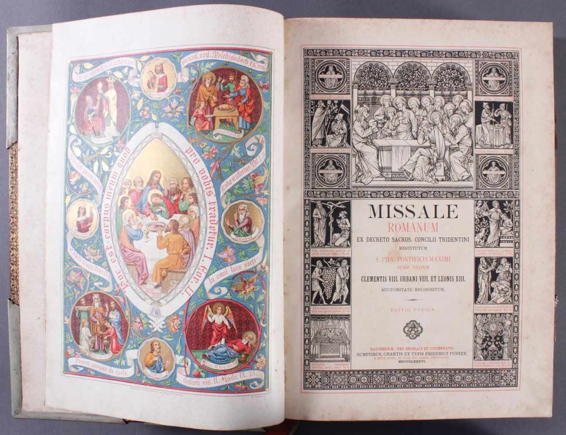 Missale Romanum von 1886Ledereinband mit Eisenbeschlägen. Einband mit leichten Kratzern, erste - Image 2 of 2