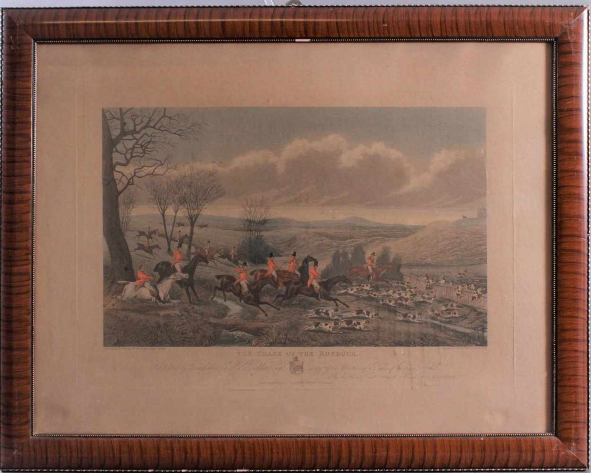 Jagdgesellschaft nach W. P. HodgesKolorierte Lithografie, Henry Alken (1785-1851), "The Chase of The