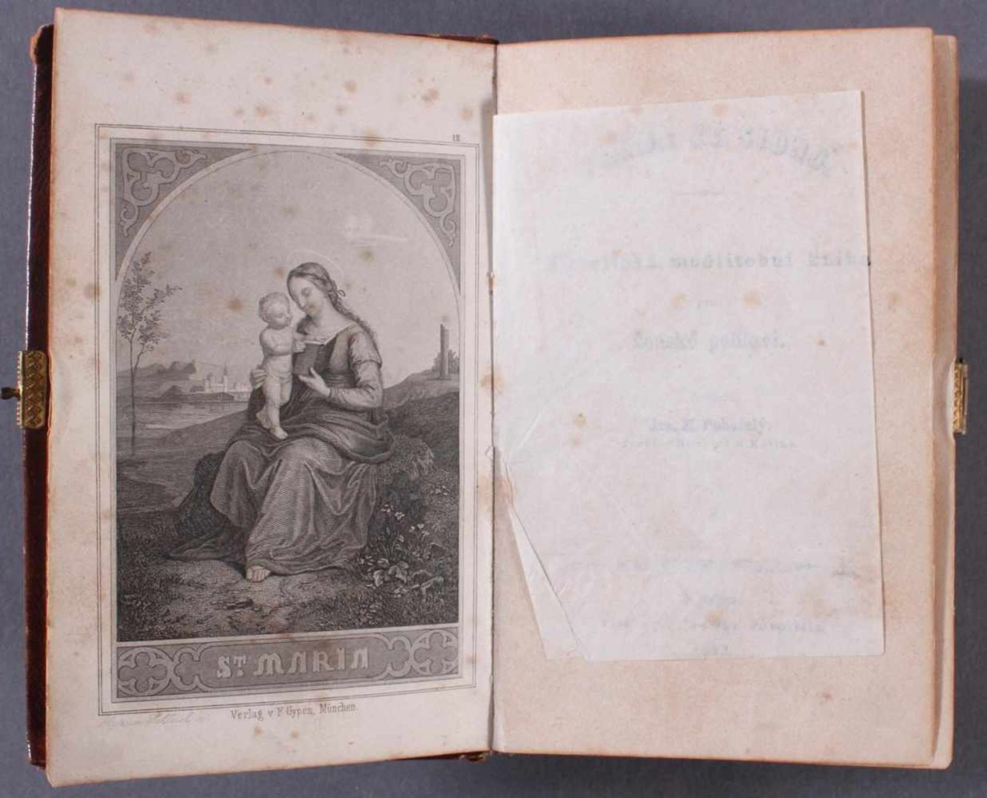 Tschechische Bibel, Palma Ze Sionu von 1859Ledereinband mit Metallapplikationen und einem - Bild 2 aus 4