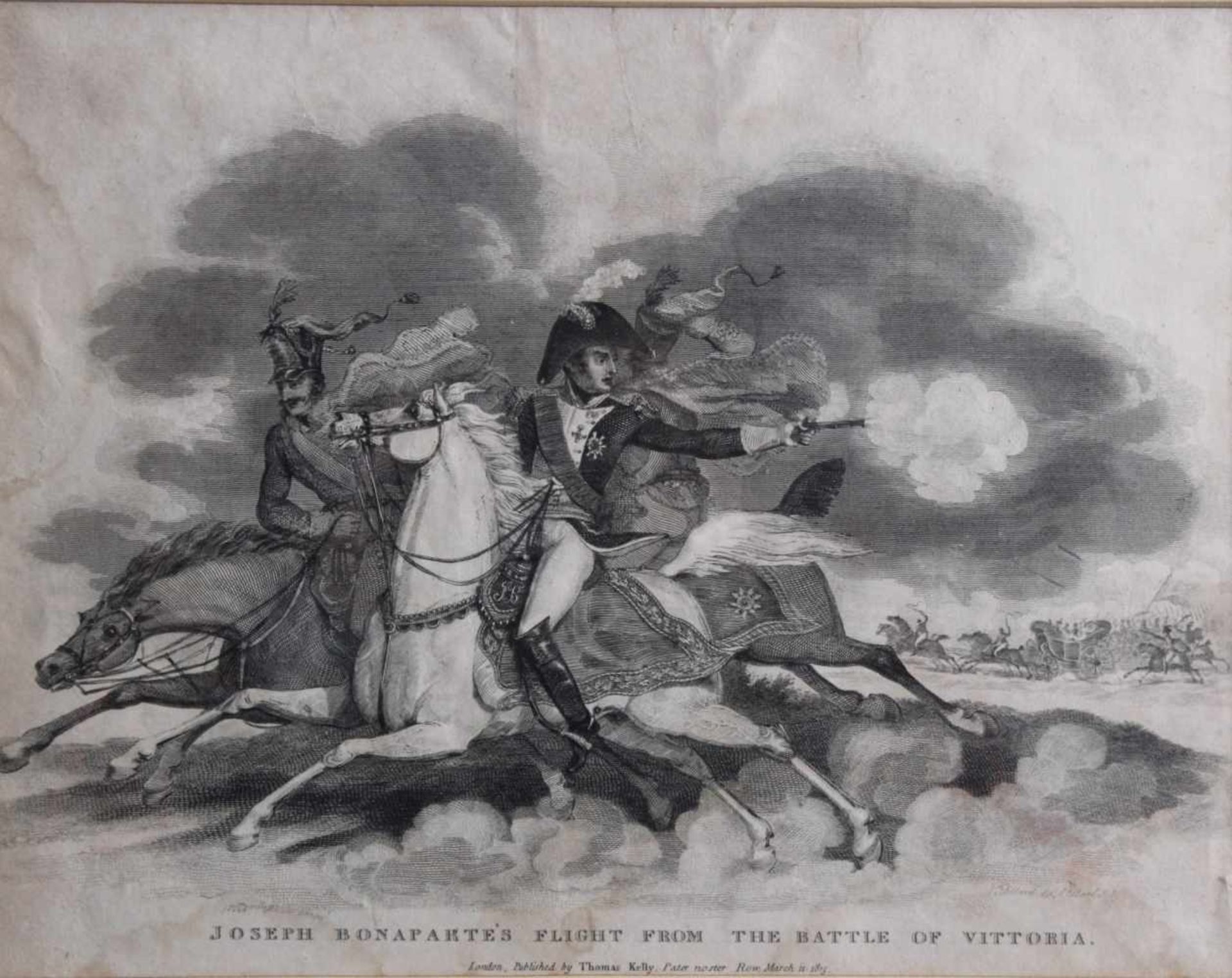 Zwei Radierungen bei Thomas Kelly"Napoleon Bonaparte". Ganzfigur nach halbrechts des Kaisers zu - Image 3 of 3